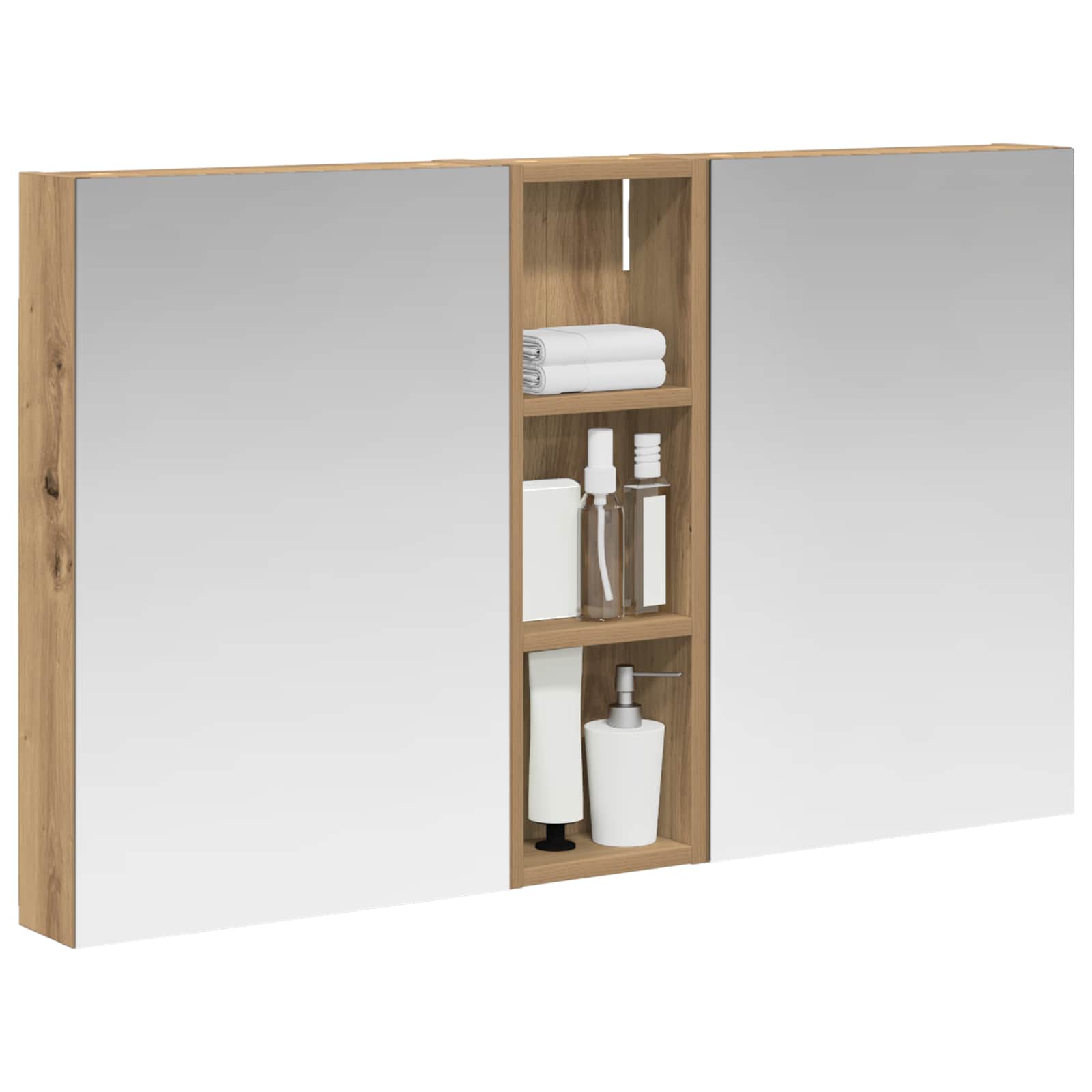 Set ormarića za kupaonicu s policom 3 pcs 100 x 10,5 x 60,5 cm