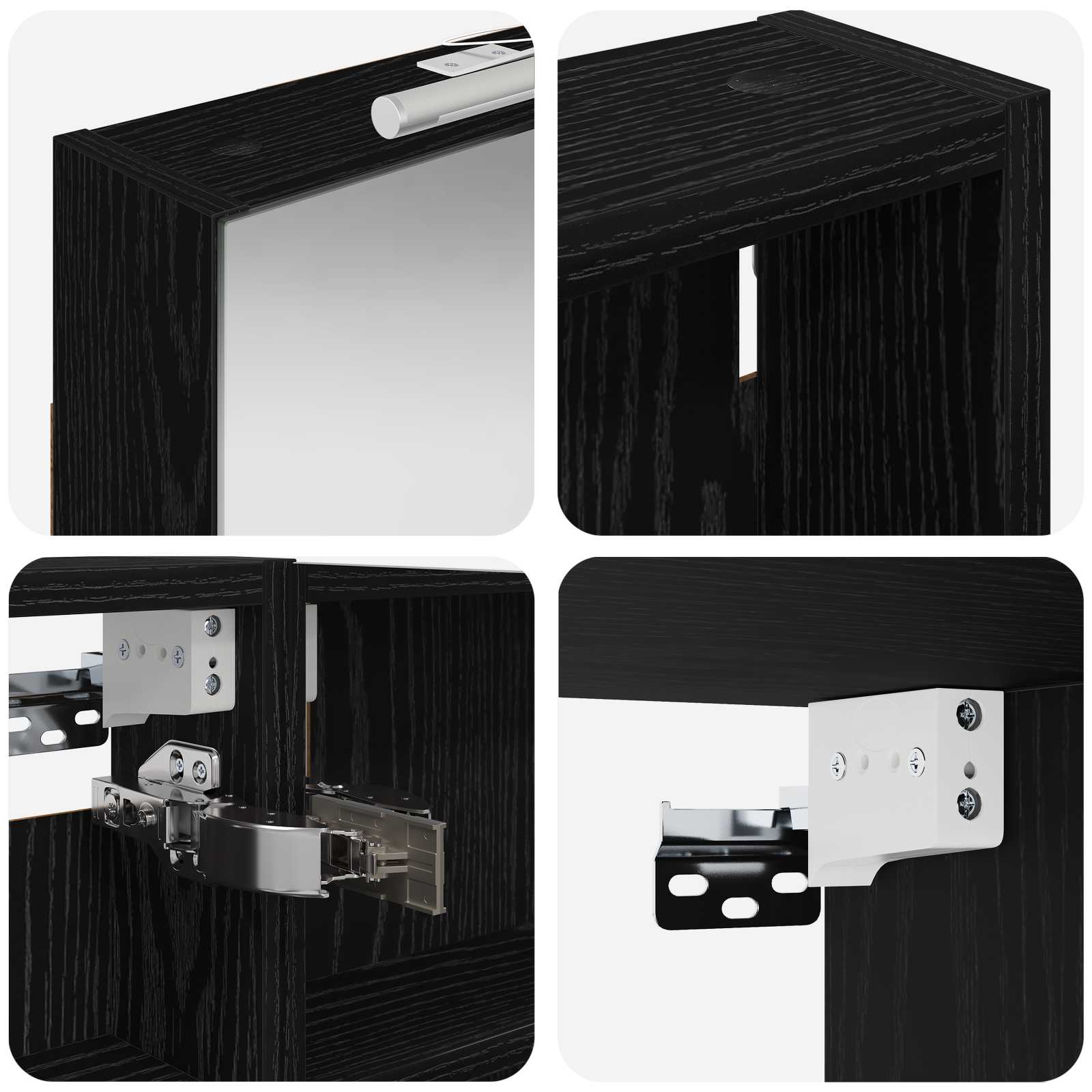Set ormarića za kupaonicu s policom 3 pcs 100 x 10,5 x 60,5 cm