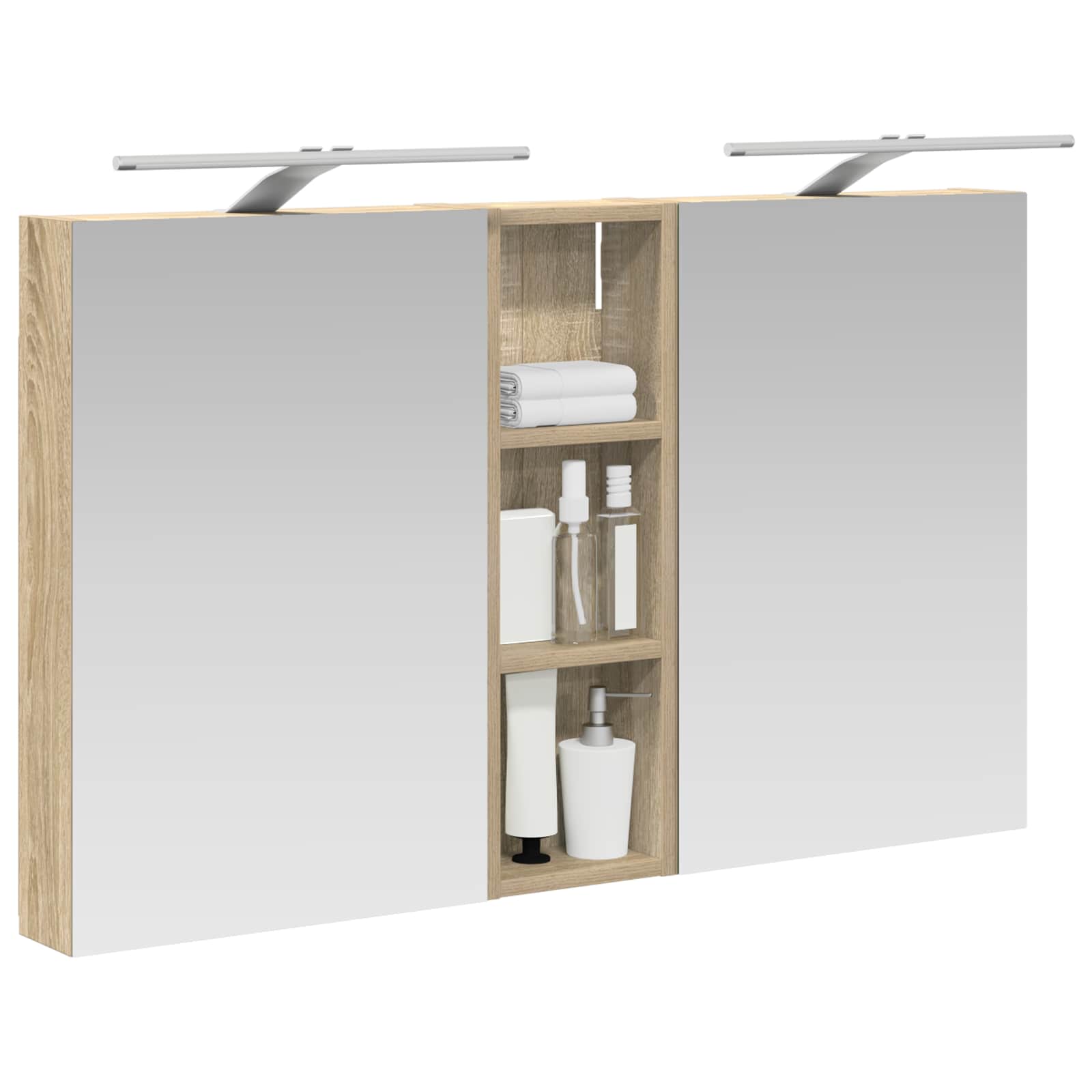 Set ormarića za kupaonicu s policom 3 pcs 100 x 10,5 x 60,5 cm