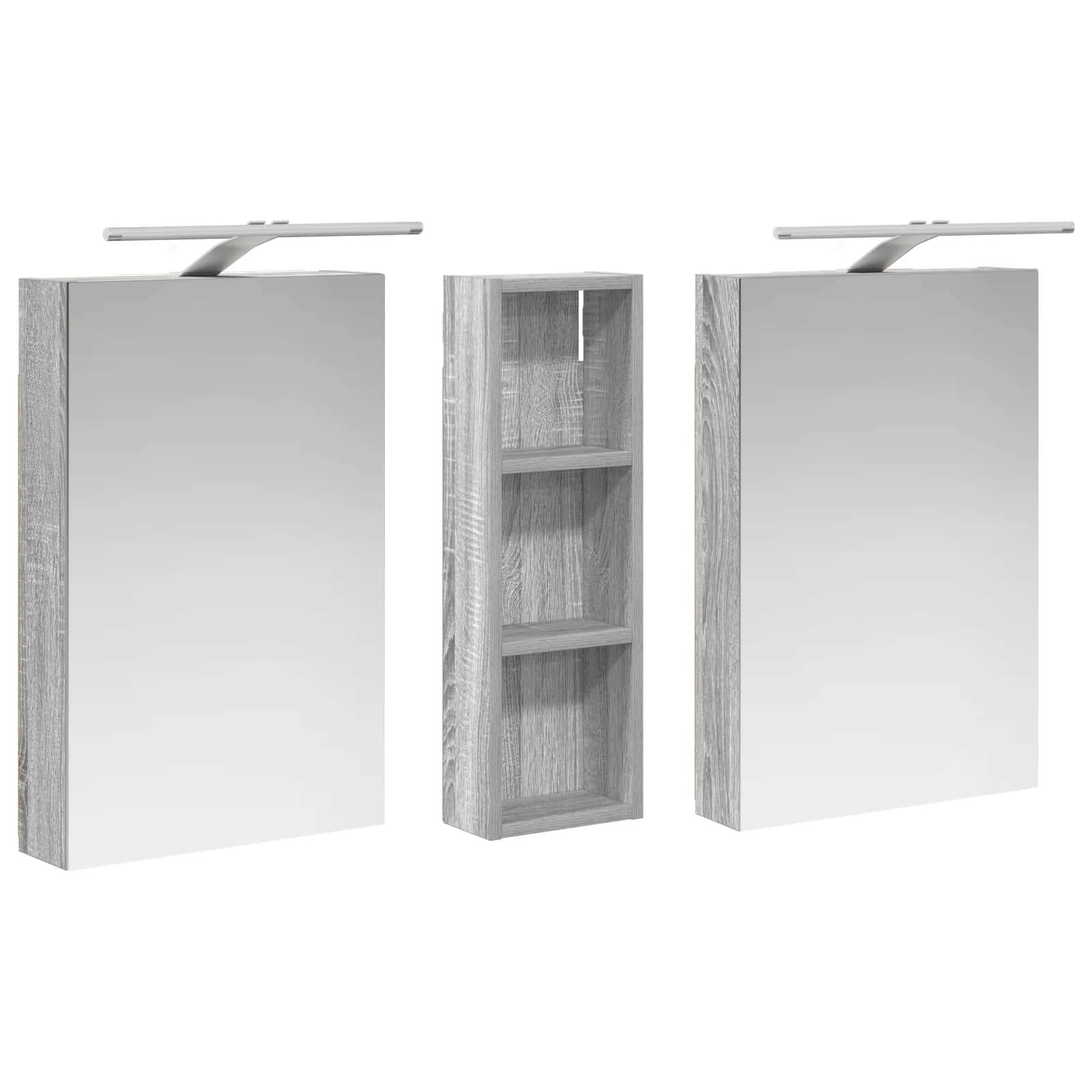 Set ormarića za kupaonicu s policom 3 pcs 100 x 10,5 x 60,5 cm