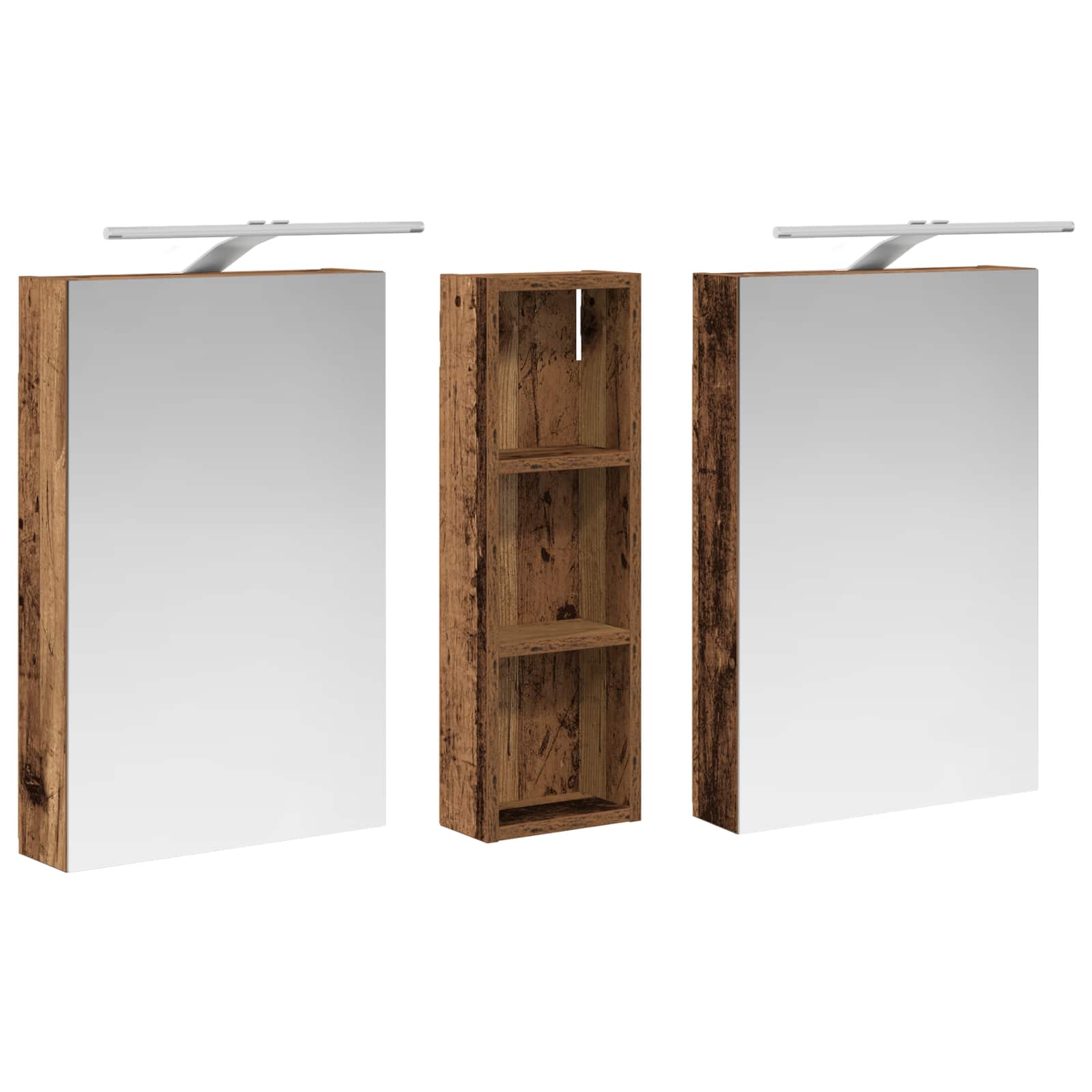 Set ormarića za kupaonicu s policom 3 pcs 100 x 10,5 x 60,5 cm
