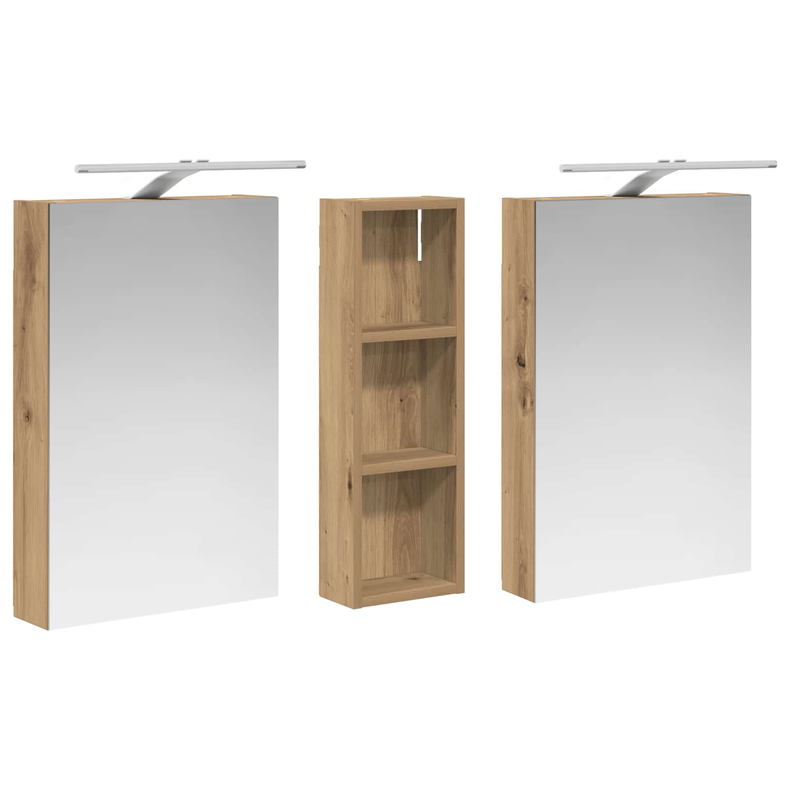 Set ormarića za kupaonicu s policom 3 pcs 100 x 10,5 x 60,5 cm