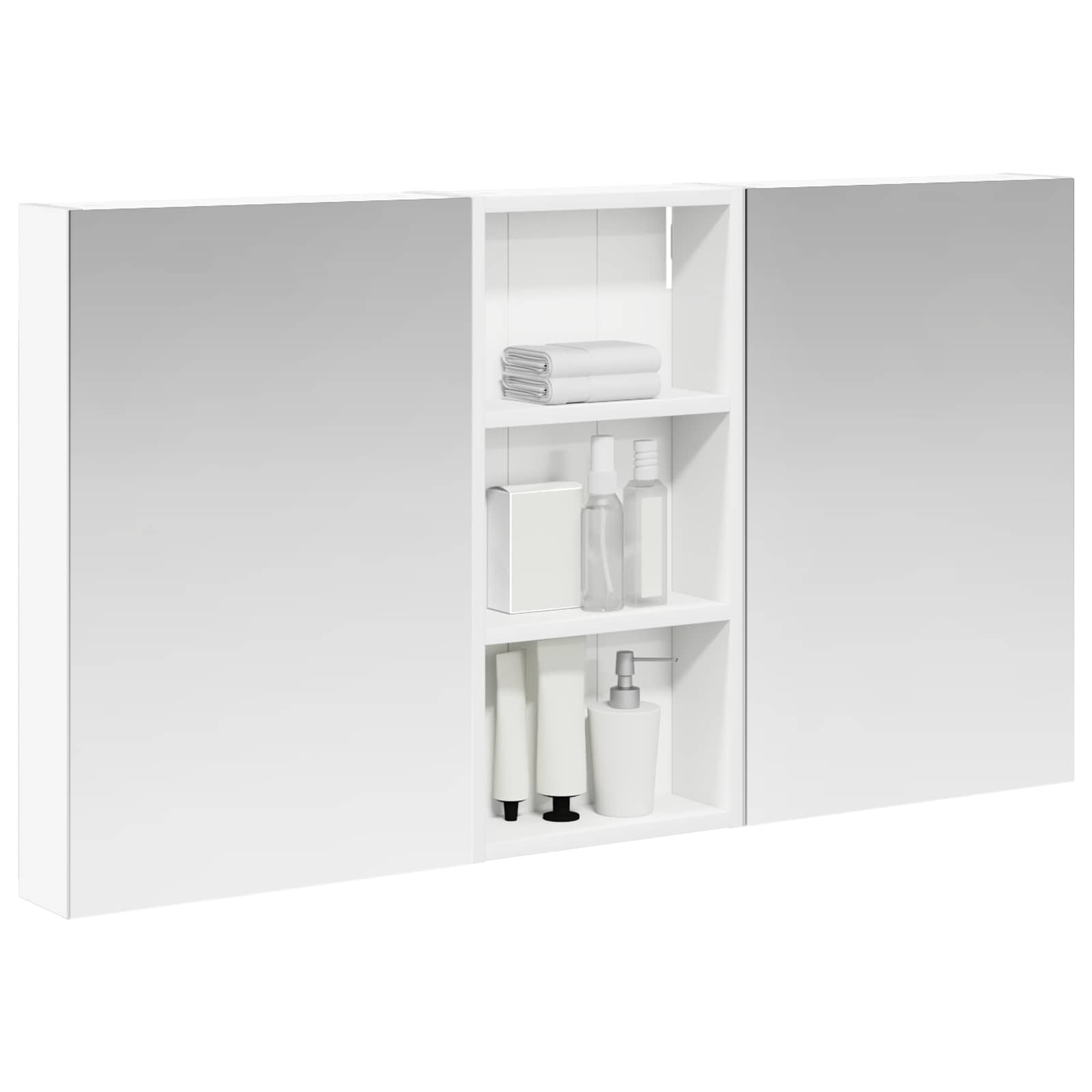 Set ormarića za kupaonicu s policom 3 pcs 110 x 10,5 x 60,5 cm