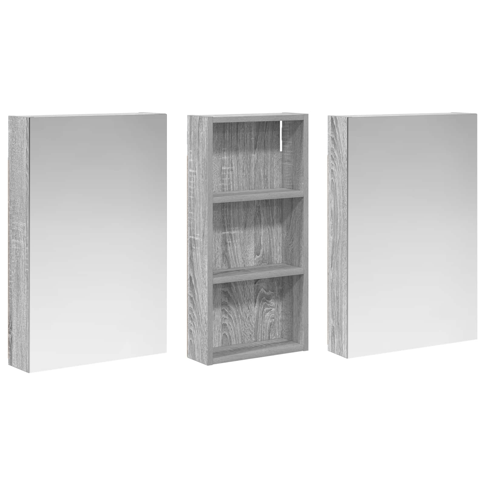 Set ormarića za kupaonicu s policom 3 pcs 110 x 10,5 x 60,5 cm