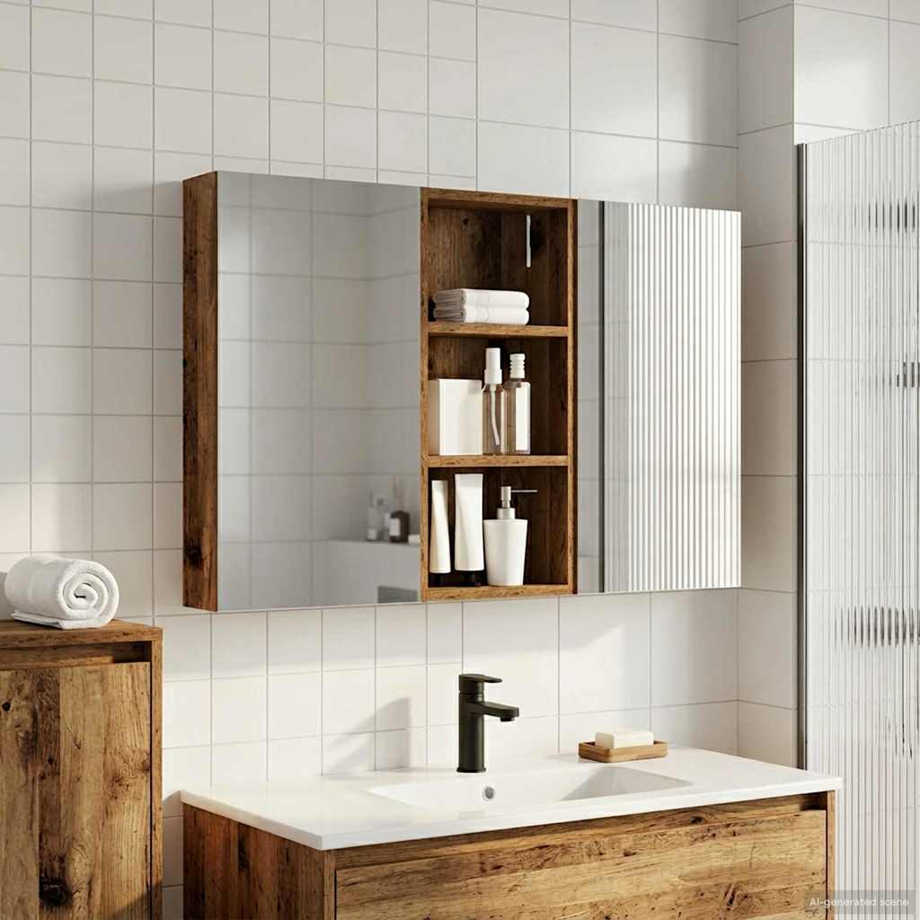 Set ormarića za kupaonicu s policom 3 pcs 110 x 10,5 x 60,5 cm