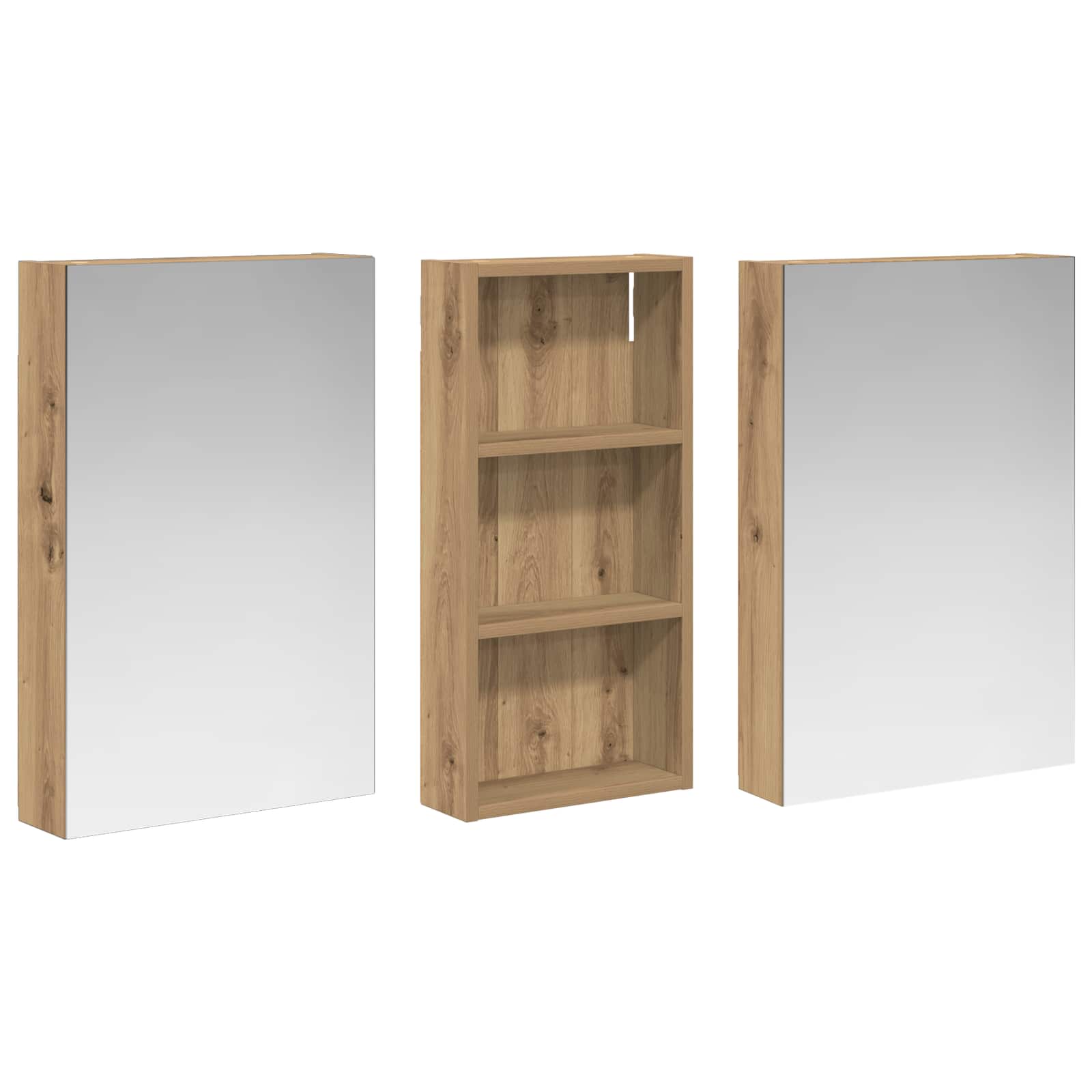 Set ormarića za kupaonicu s policom 3 pcs 110 x 10,5 x 60,5 cm