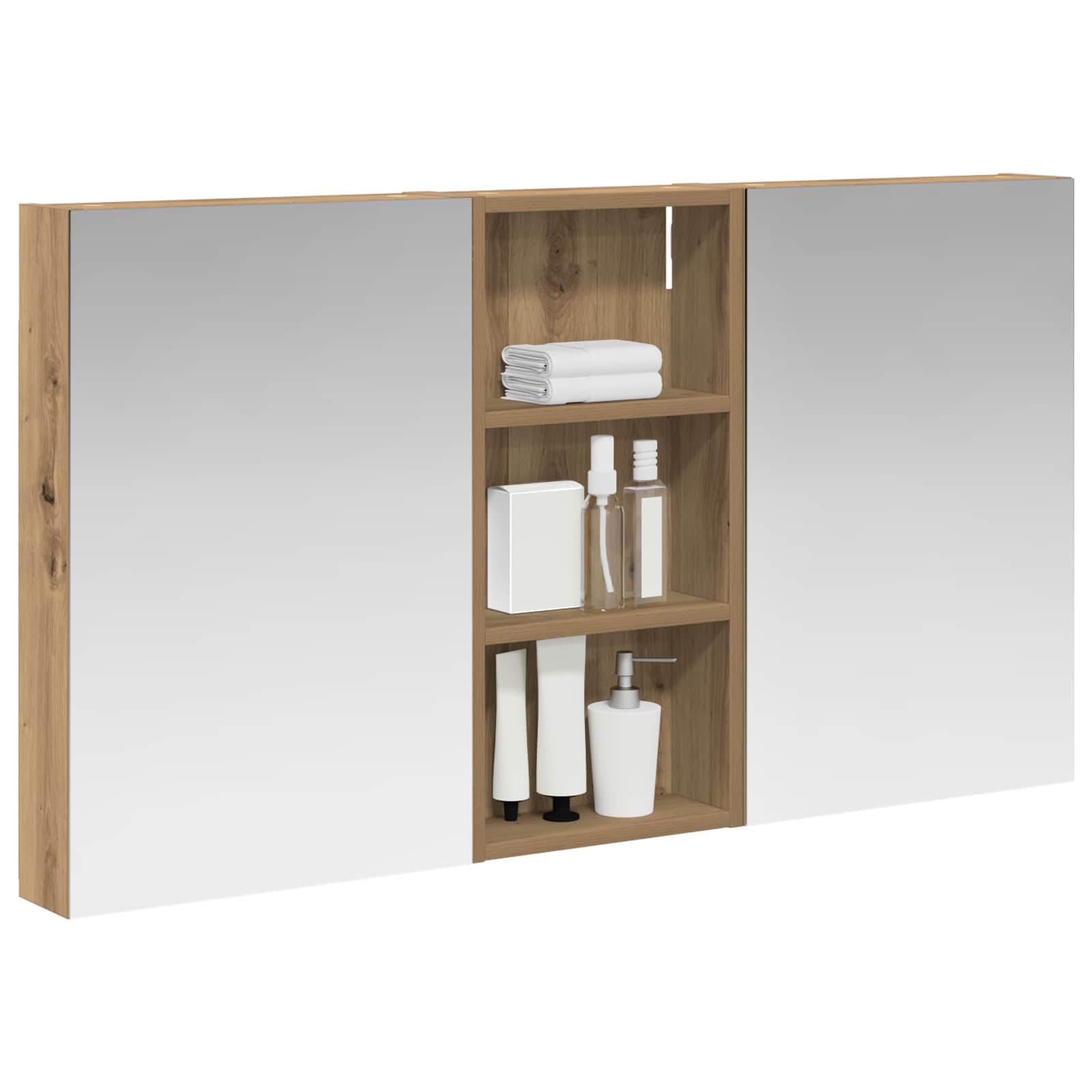 Set ormarića za kupaonicu s policom 3 pcs 110 x 10,5 x 60,5 cm