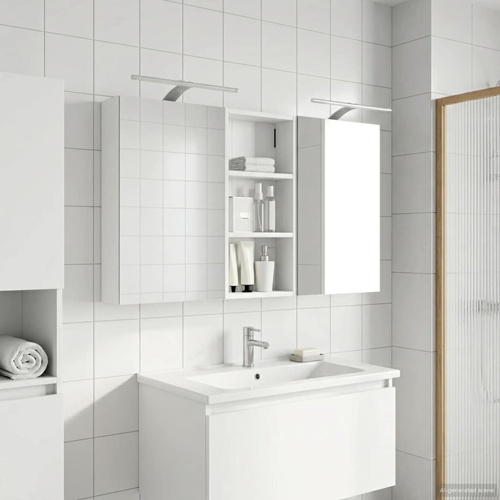 Set ormarića za kupaonicu s policom 3 pcs 110 x 10,5 x 60,5 cm