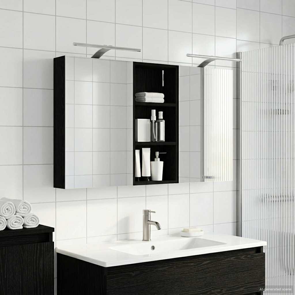 Set ormarića za kupaonicu s policom 3 pcs 110 x 10,5 x 60,5 cm