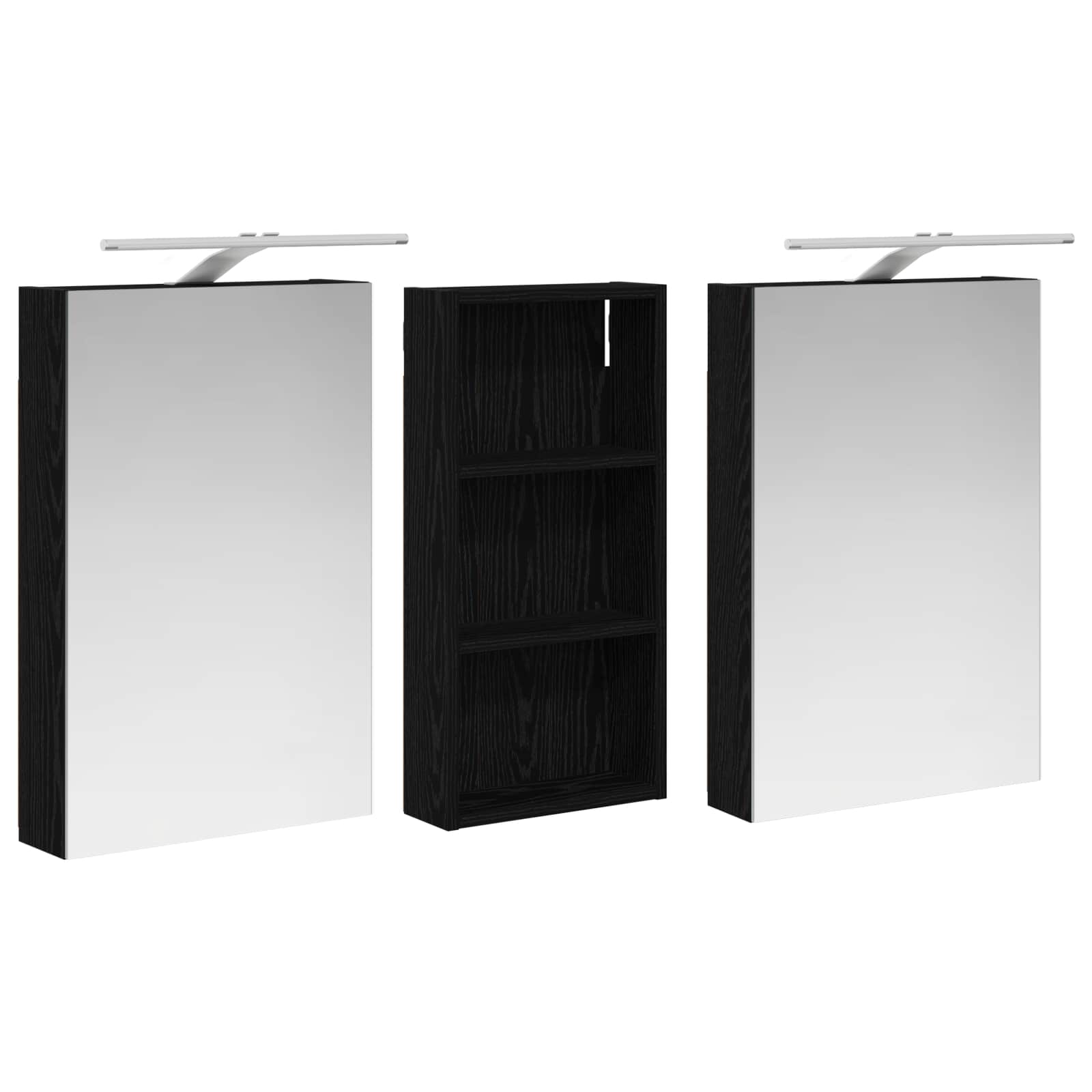 Set ormarića za kupaonicu s policom 3 pcs 110 x 10,5 x 60,5 cm