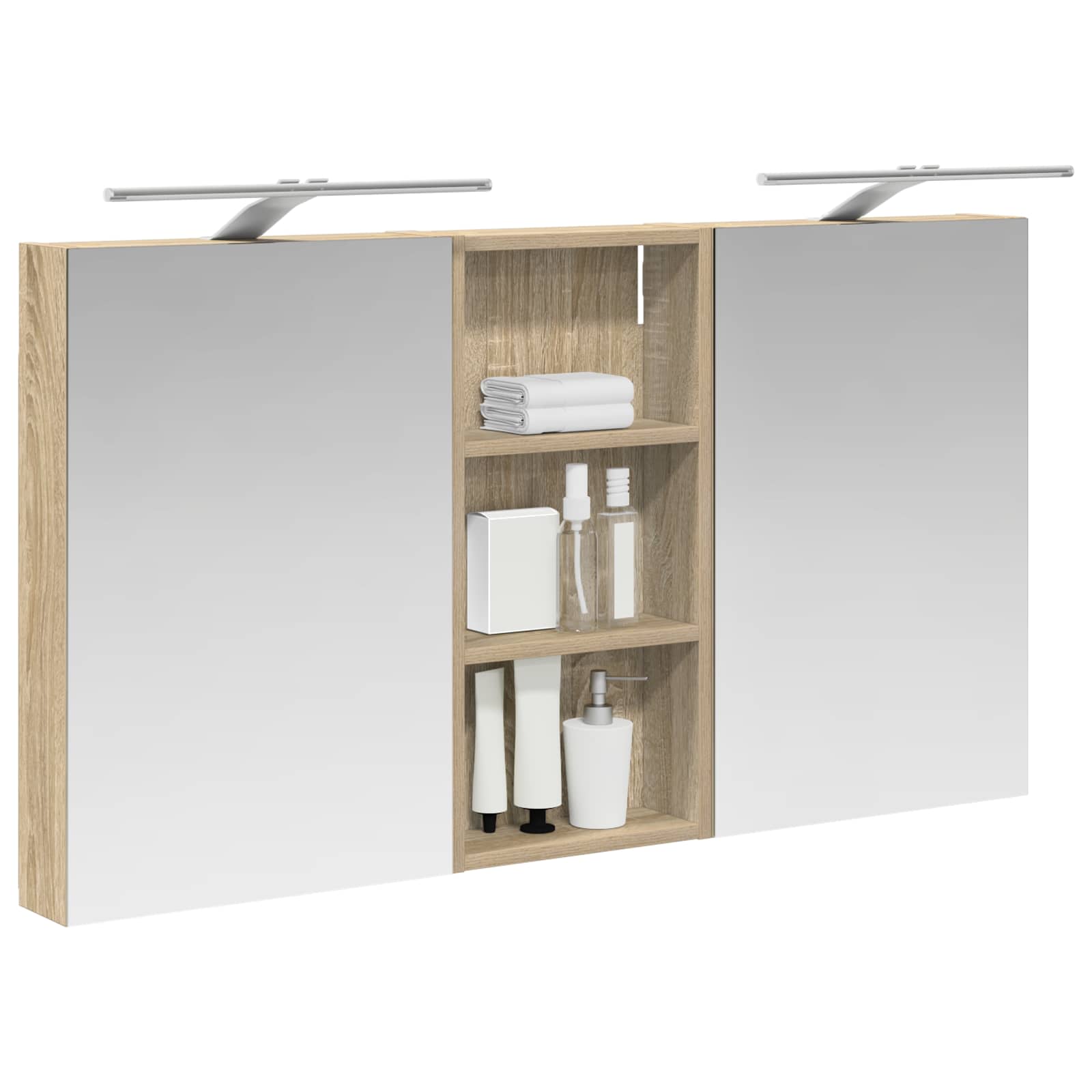 Set ormarića za kupaonicu s policom 3 pcs 110 x 10,5 x 60,5 cm