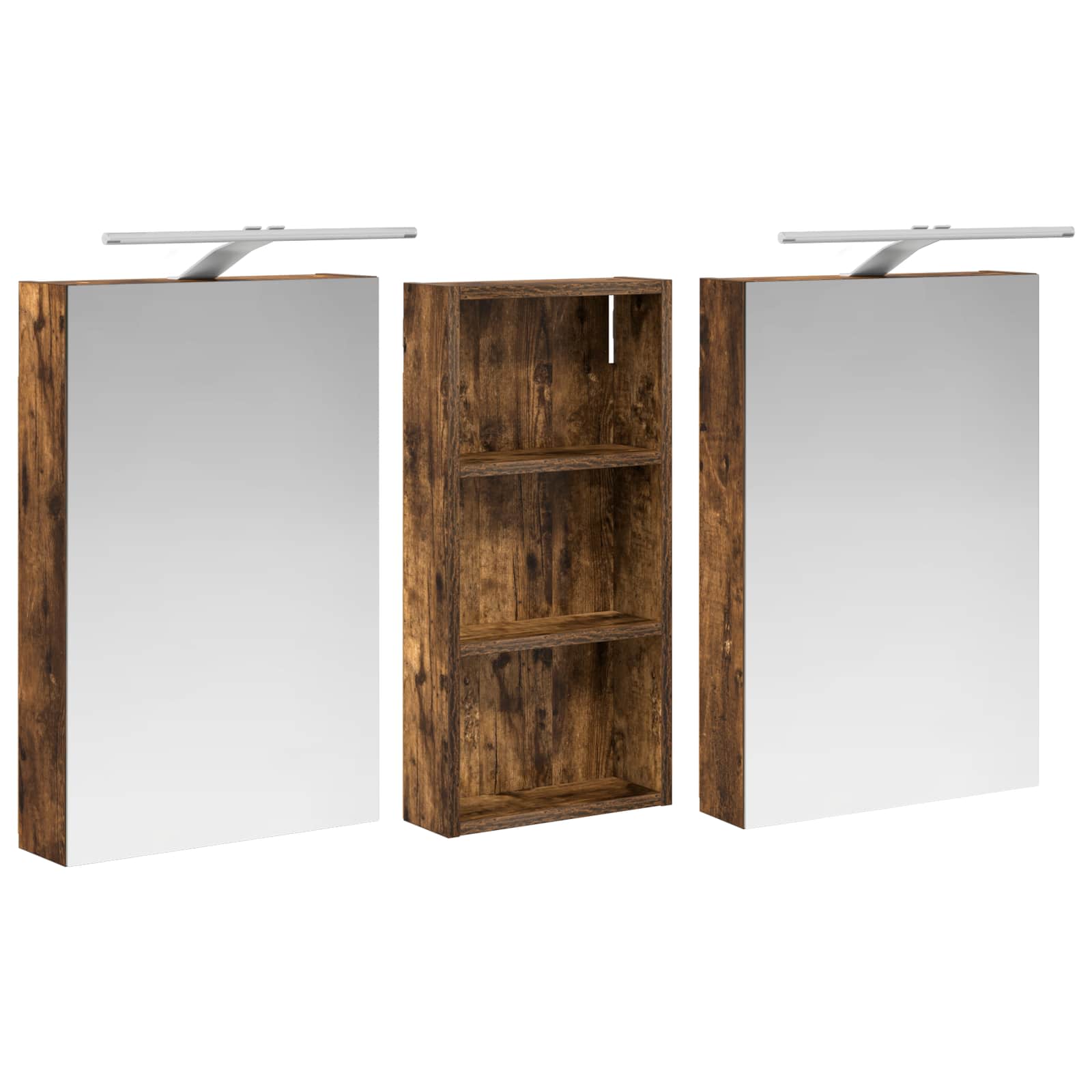 Set ormarića za kupaonicu s policom 3 pcs 110 x 10,5 x 60,5 cm