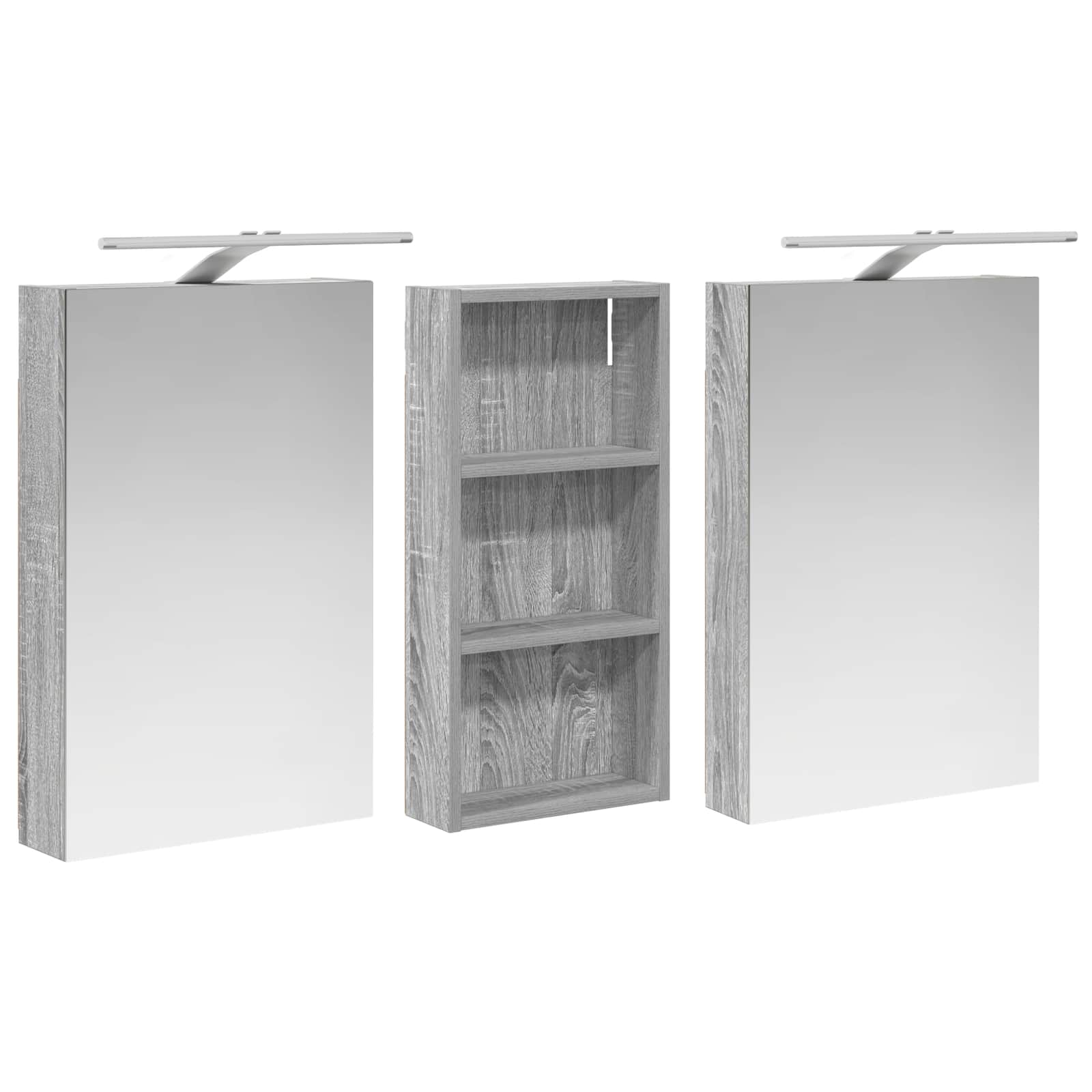Set ormarića za kupaonicu s policom 3 pcs 110 x 10,5 x 60,5 cm