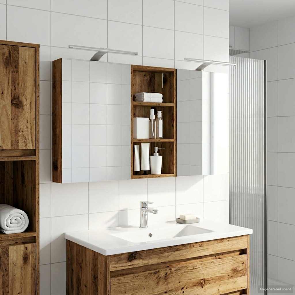 Set ormarića za kupaonicu s policom 3 pcs 110 x 10,5 x 60,5 cm