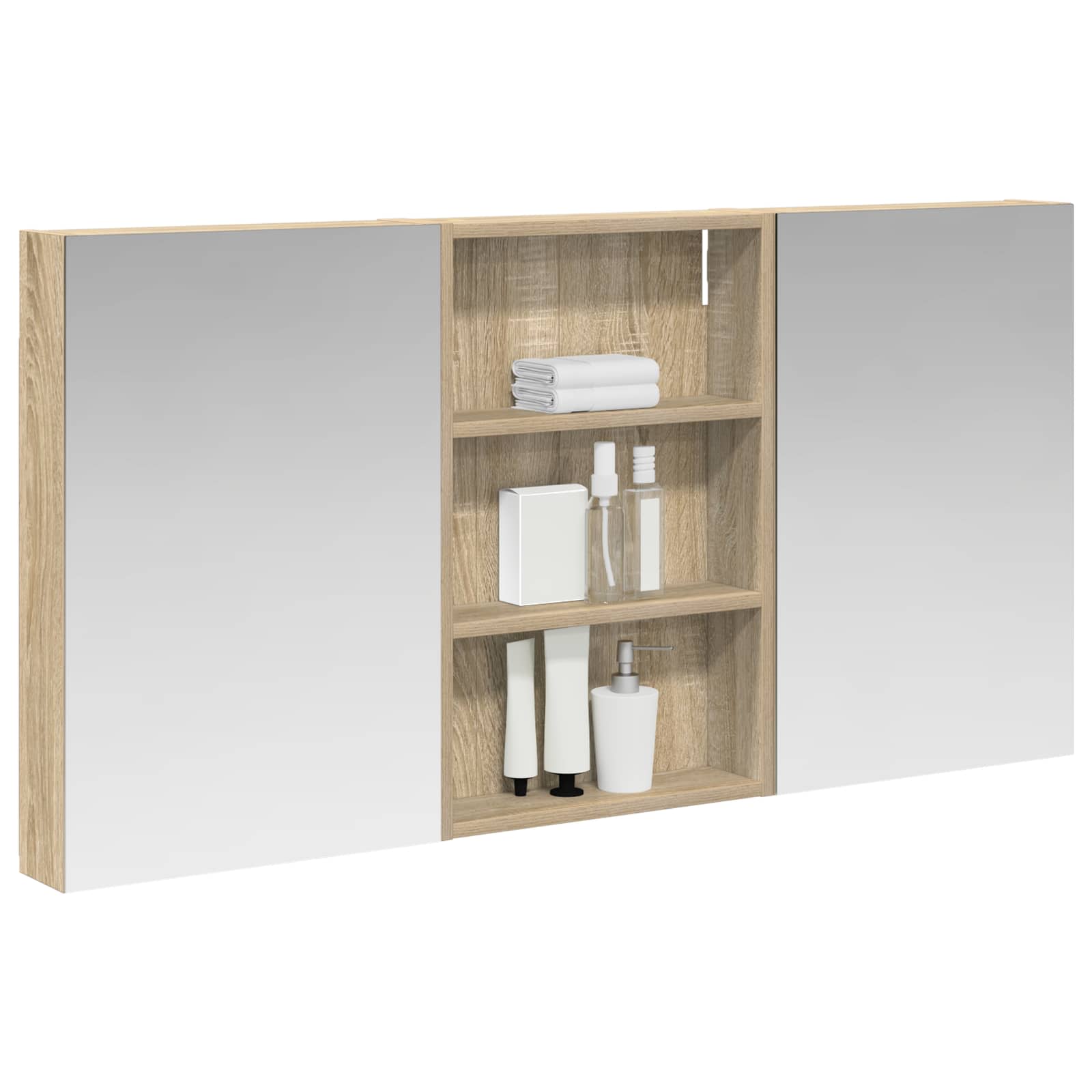 Set ormarića za kupaonicu s policom 3 pcs 120 x 10,5 x 60,5 cm