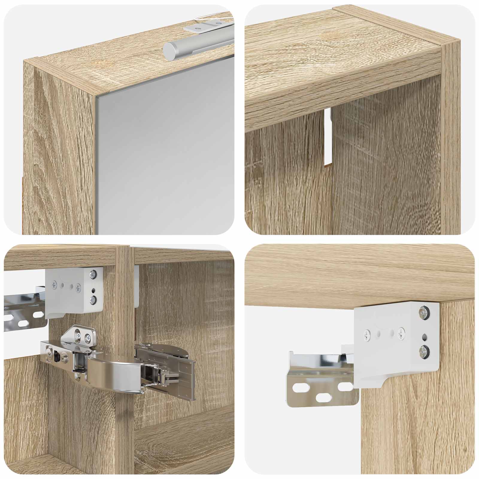 Set ormarića za kupaonicu s policom 3 pcs 120 x 10,5 x 60,5 cm