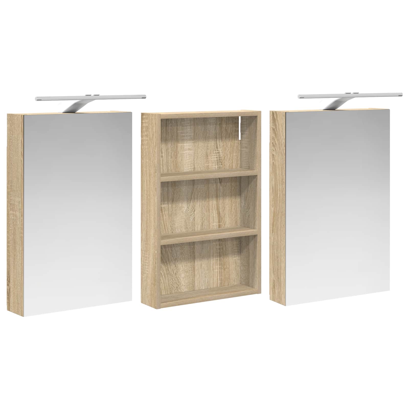 Set ormarića za kupaonicu s policom 3 pcs 120 x 10,5 x 60,5 cm