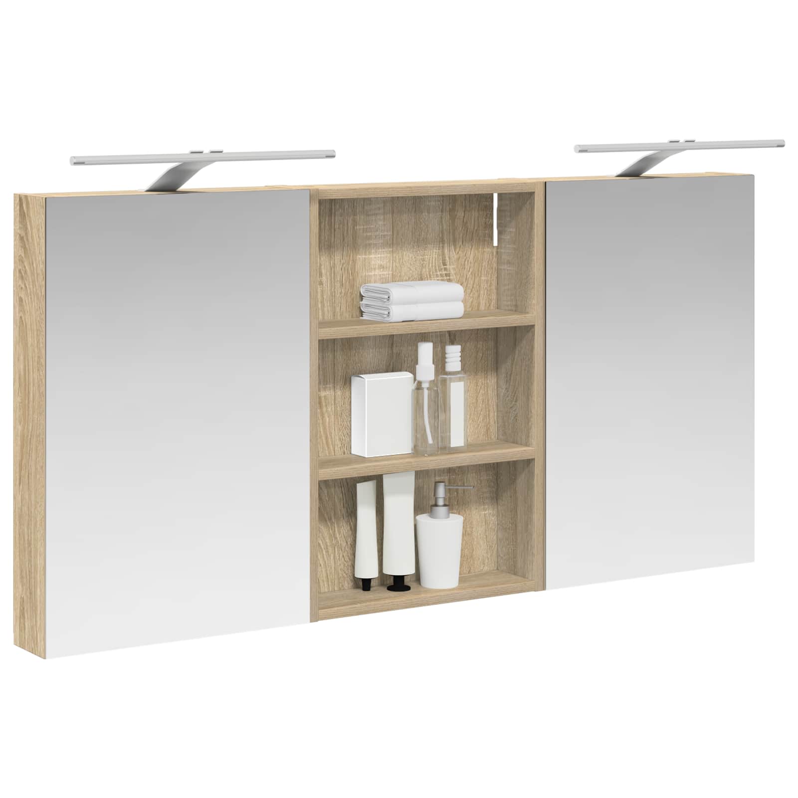 Set ormarića za kupaonicu s policom 3 pcs 120 x 10,5 x 60,5 cm