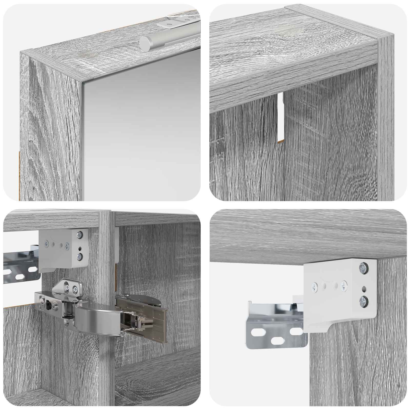 Set ormarića za kupaonicu s policom 3 pcs 120 x 10,5 x 60,5 cm