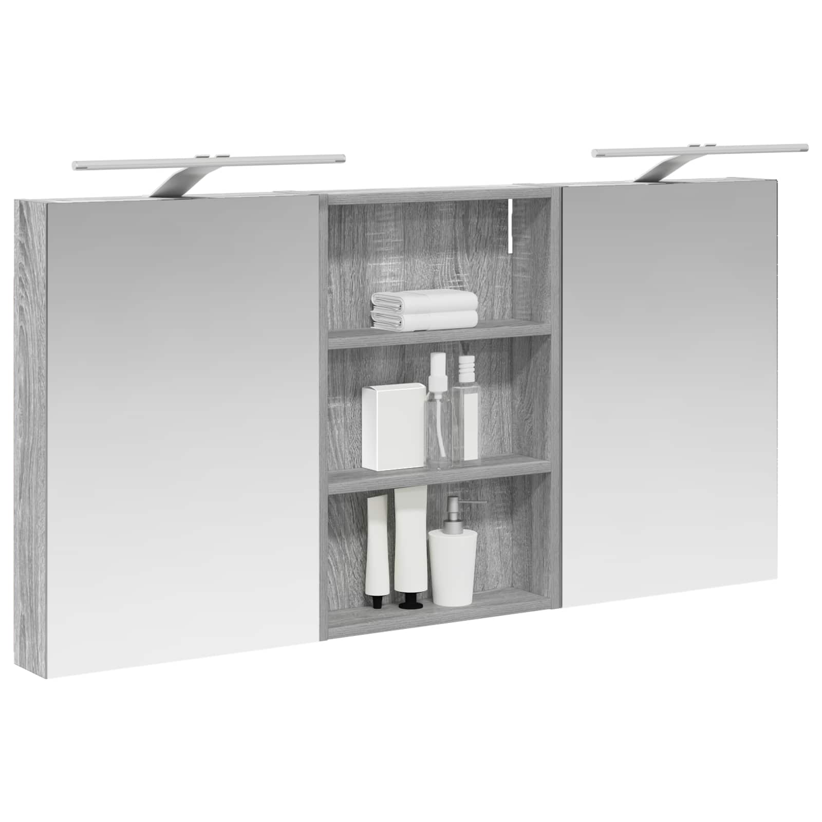 Set ormarića za kupaonicu s policom 3 pcs 120 x 10,5 x 60,5 cm