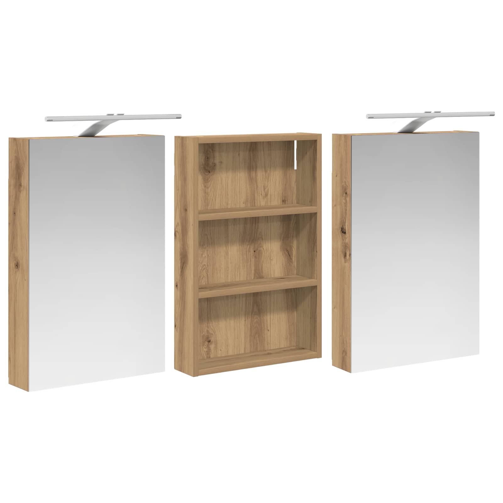 Set ormarića za kupaonicu s policom 3 pcs 120 x 10,5 x 60,5 cm