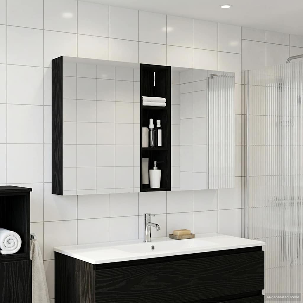 Set ormarića za kupaonicu s policom 3 pcs 120 x 14,5 x 70 cm