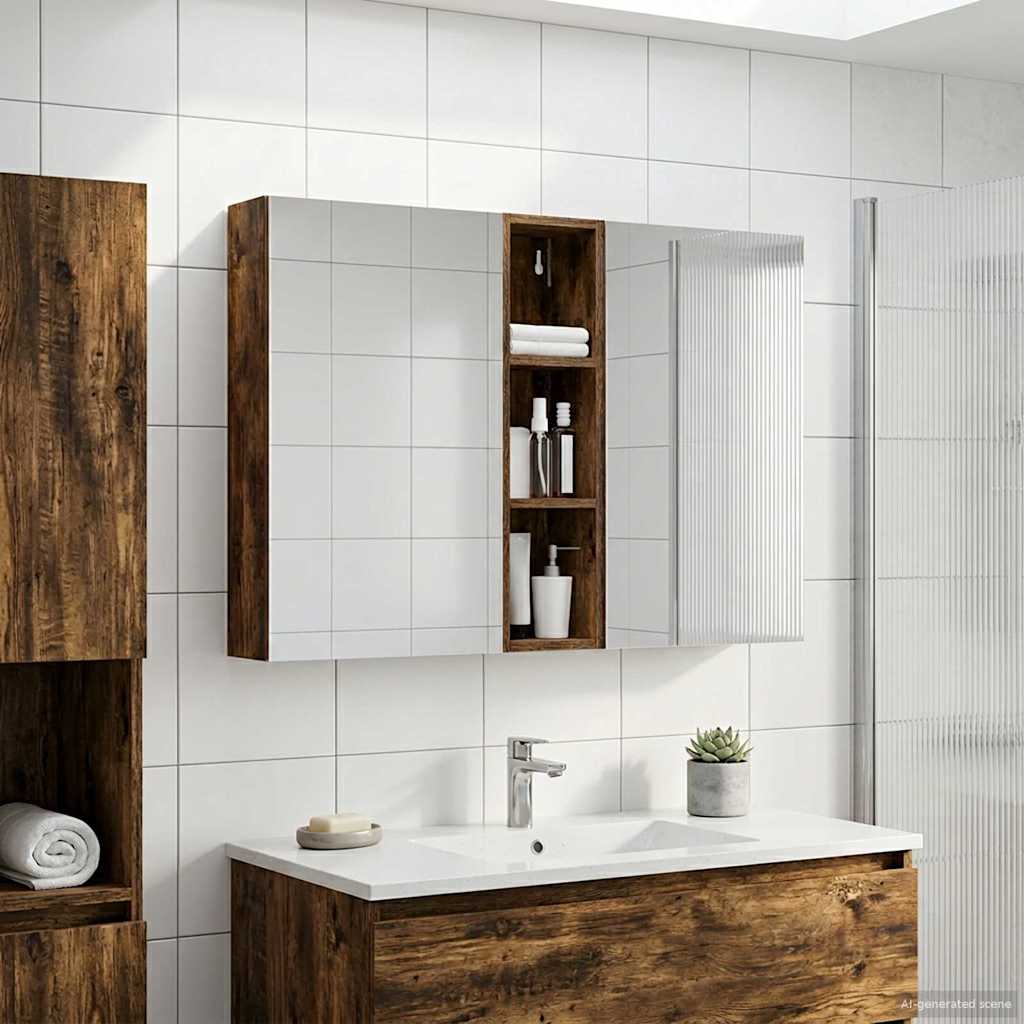 Set ormarića za kupaonicu s policom 3 pcs 120 x 14,5 x 70 cm