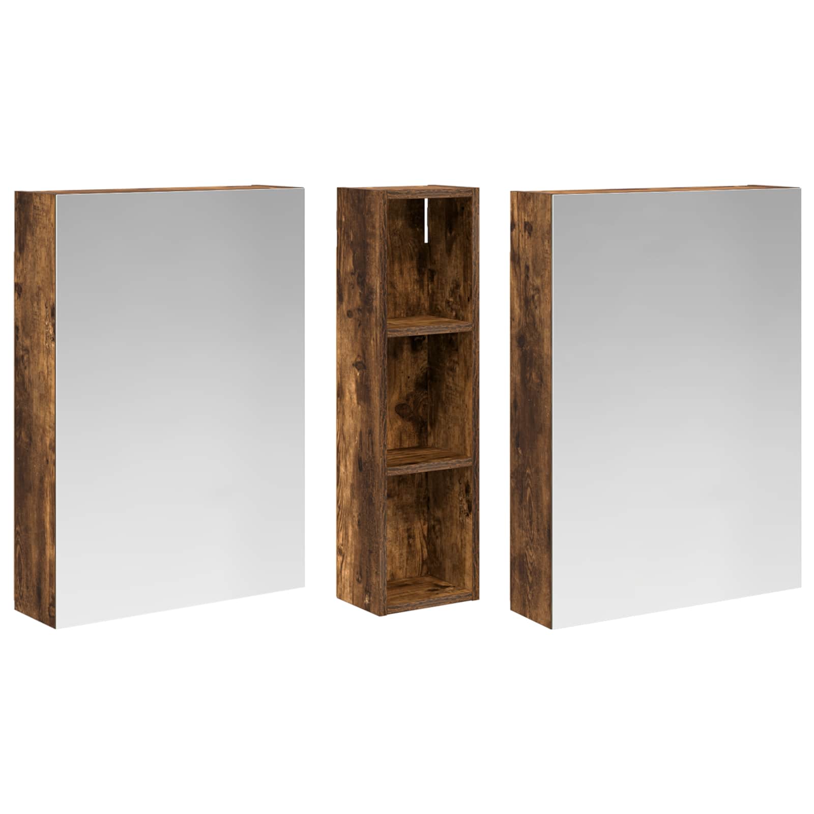 Set ormarića za kupaonicu s policom 3 pcs 120 x 14,5 x 70 cm