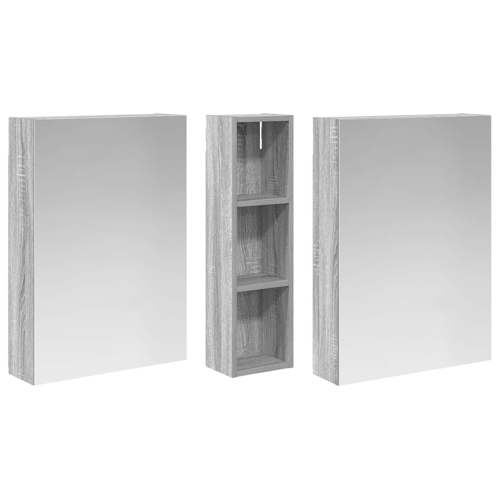 Set ormarića za kupaonicu s policom 3 pcs 120 x 14,5 x 70 cm