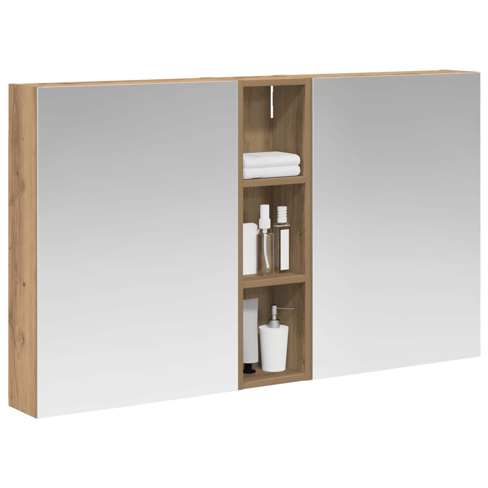 Set ormarića za kupaonicu s policom 3 pcs 120 x 14,5 x 70 cm