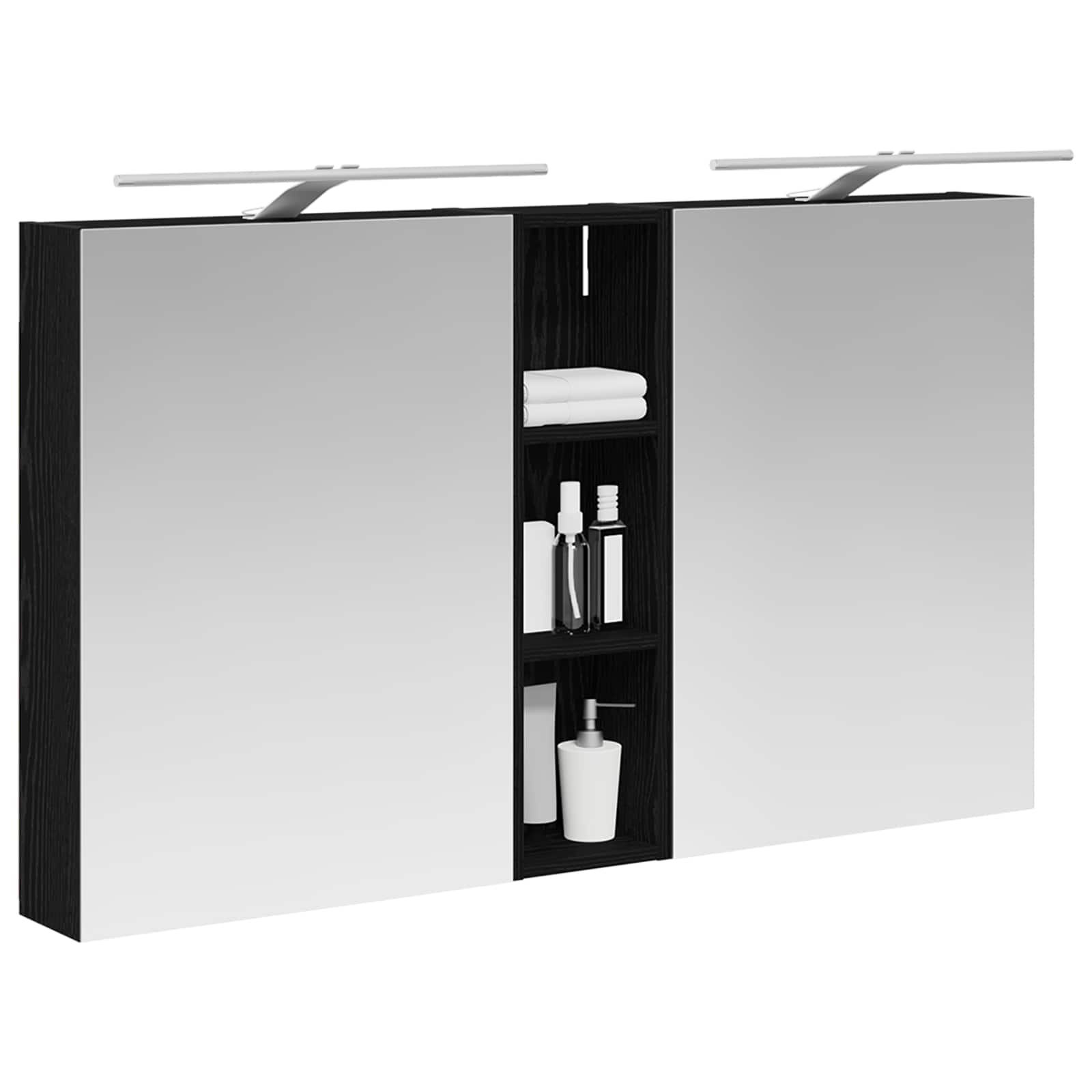Set ormarića za kupaonicu s policom 3 pcs 120 x 14,5 x 70 cm