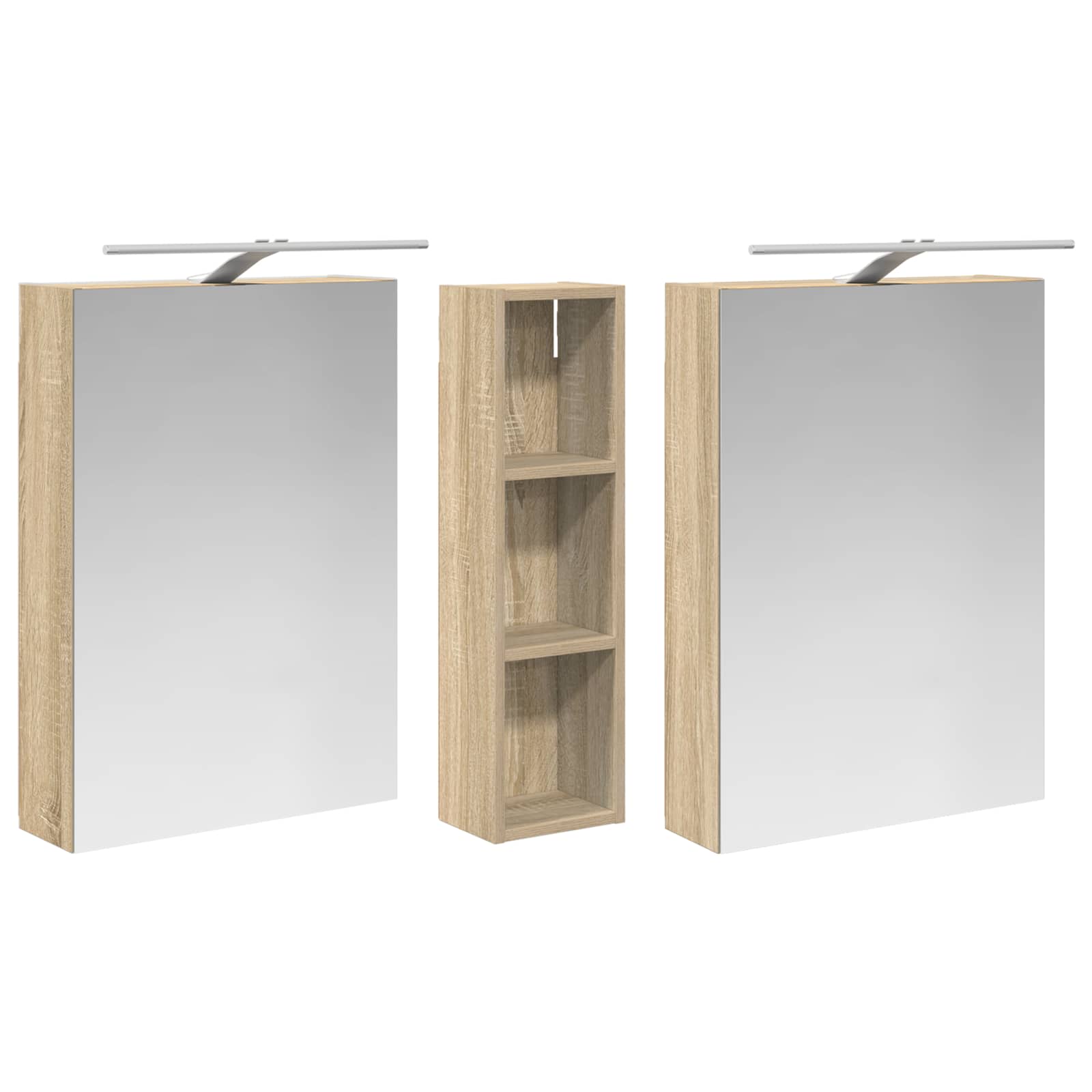 Set ormarića za kupaonicu s policom 3 pcs 120 x 14,5 x 70 cm