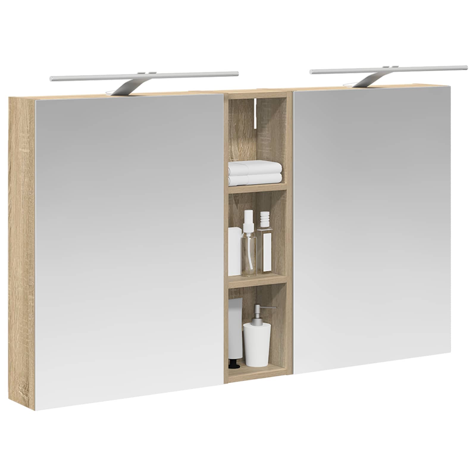 Set ormarića za kupaonicu s policom 3 pcs 120 x 14,5 x 70 cm