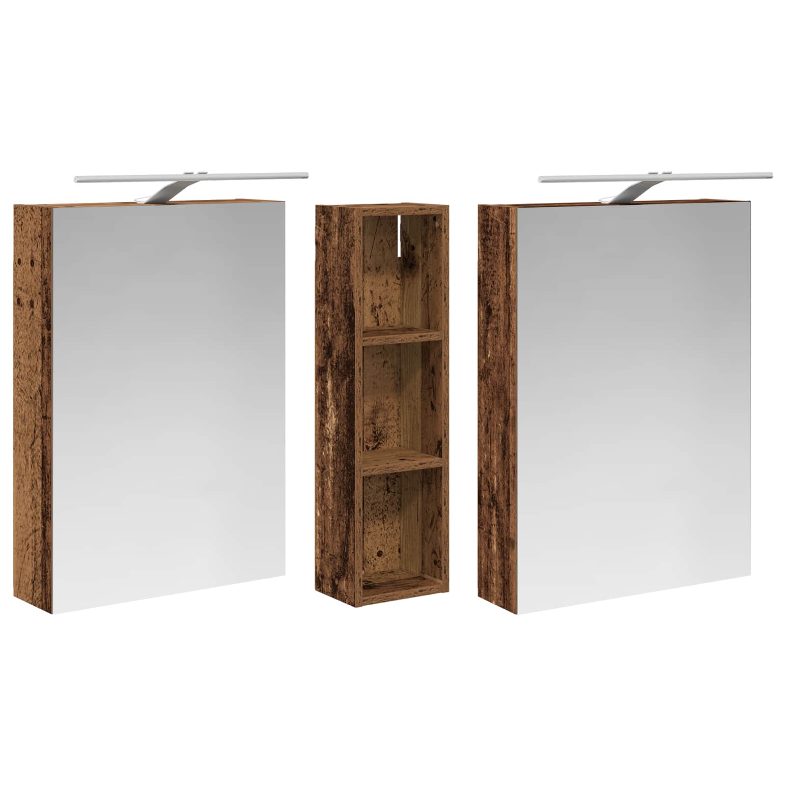 Set ormarića za kupaonicu s policom 3 pcs 120 x 14,5 x 70 cm