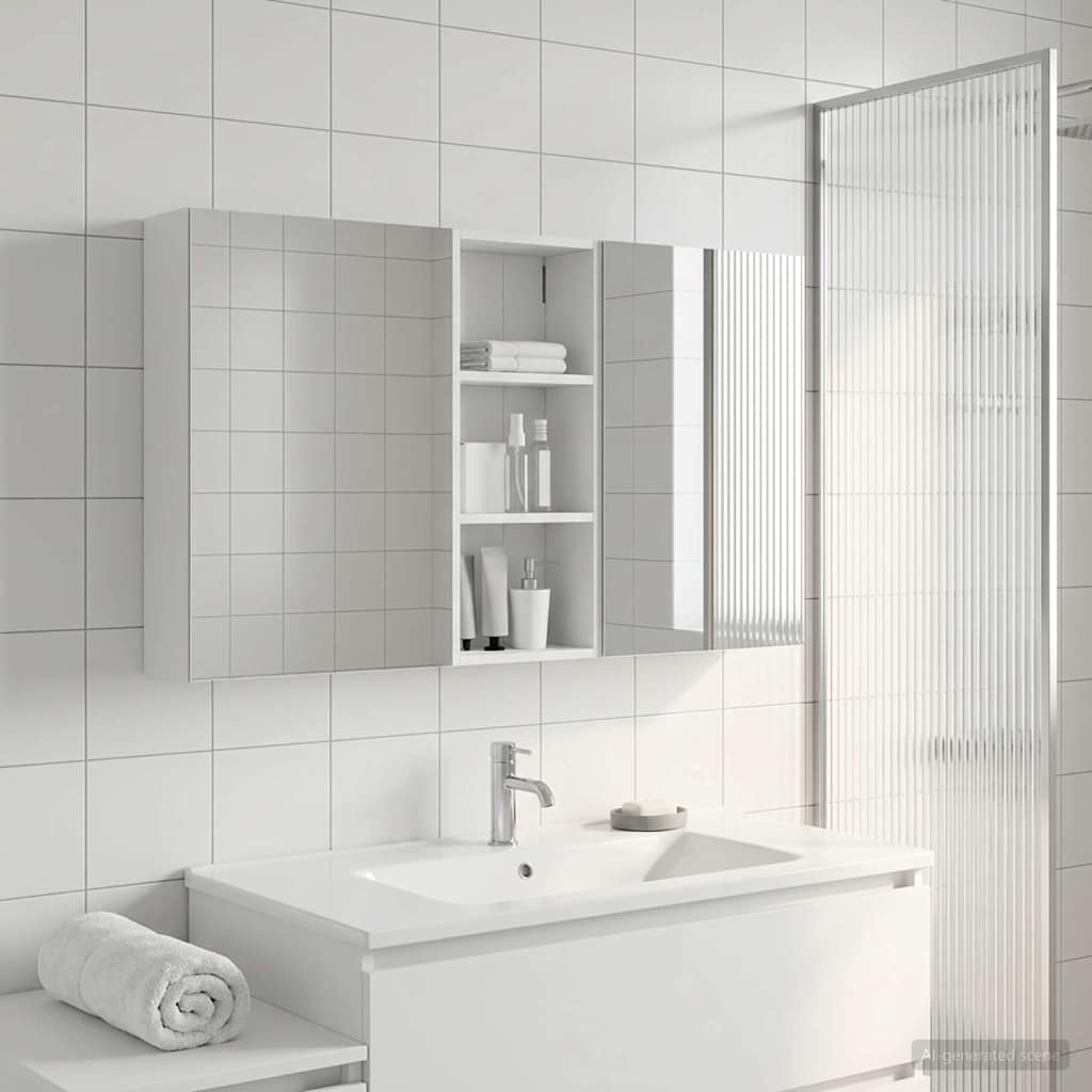 Set ormarića za kupaonicu s policom 3 pcs 130 x 14,5 x 70 cm