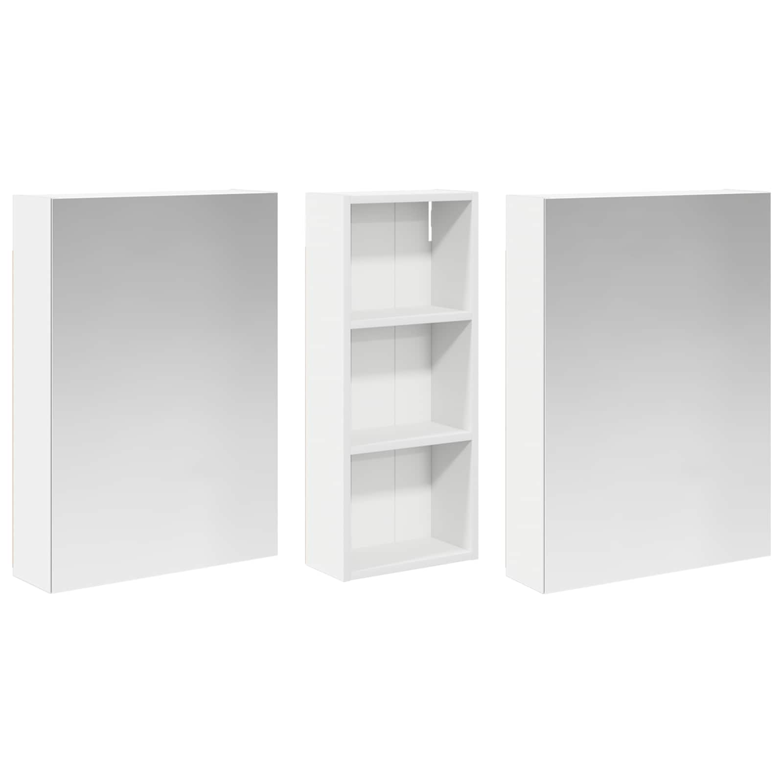 Set ormarića za kupaonicu s policom 3 pcs 130 x 14,5 x 70 cm