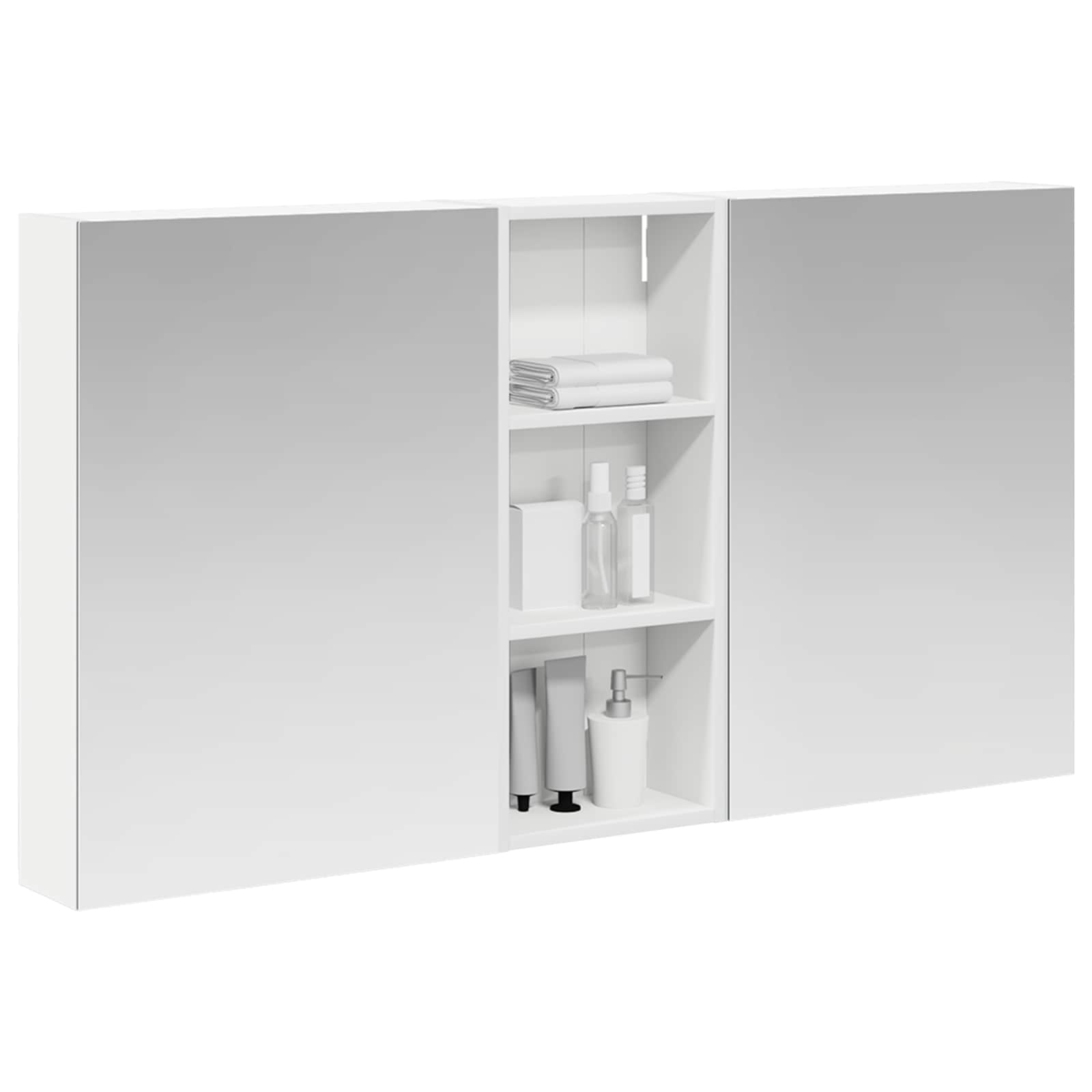 Set ormarića za kupaonicu s policom 3 pcs 130 x 14,5 x 70 cm