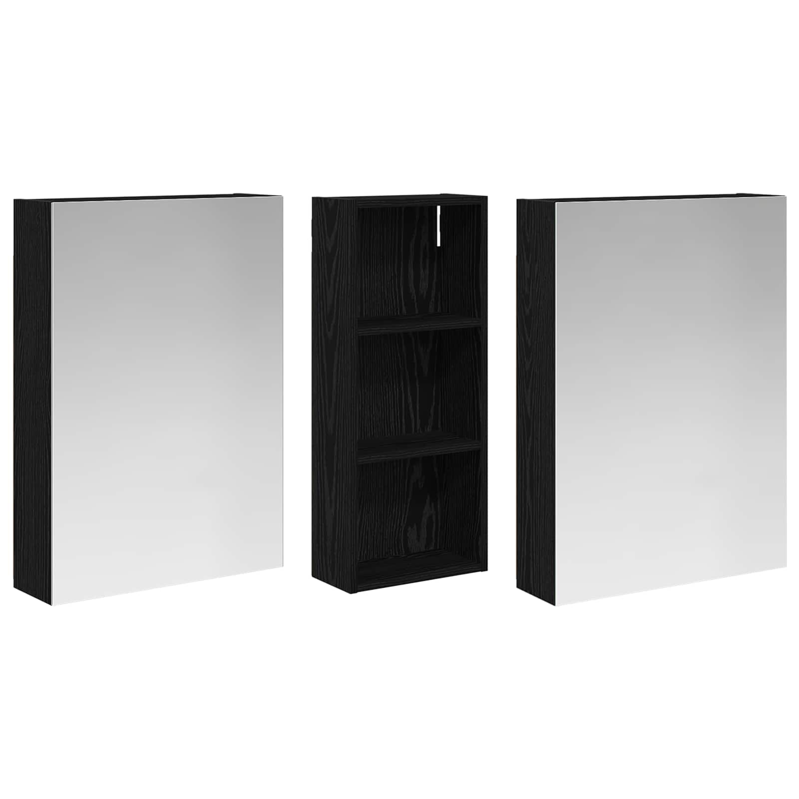 Set ormarića za kupaonicu s policom 3 pcs 130 x 14,5 x 70 cm