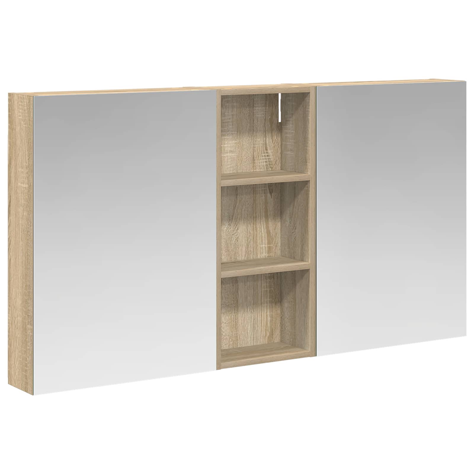 Set ormarića za kupaonicu s policom 3 pcs 130 x 14,5 x 70 cm