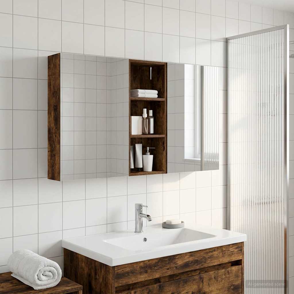 Set ormarića za kupaonicu s policom 3 pcs 130 x 14,5 x 70 cm