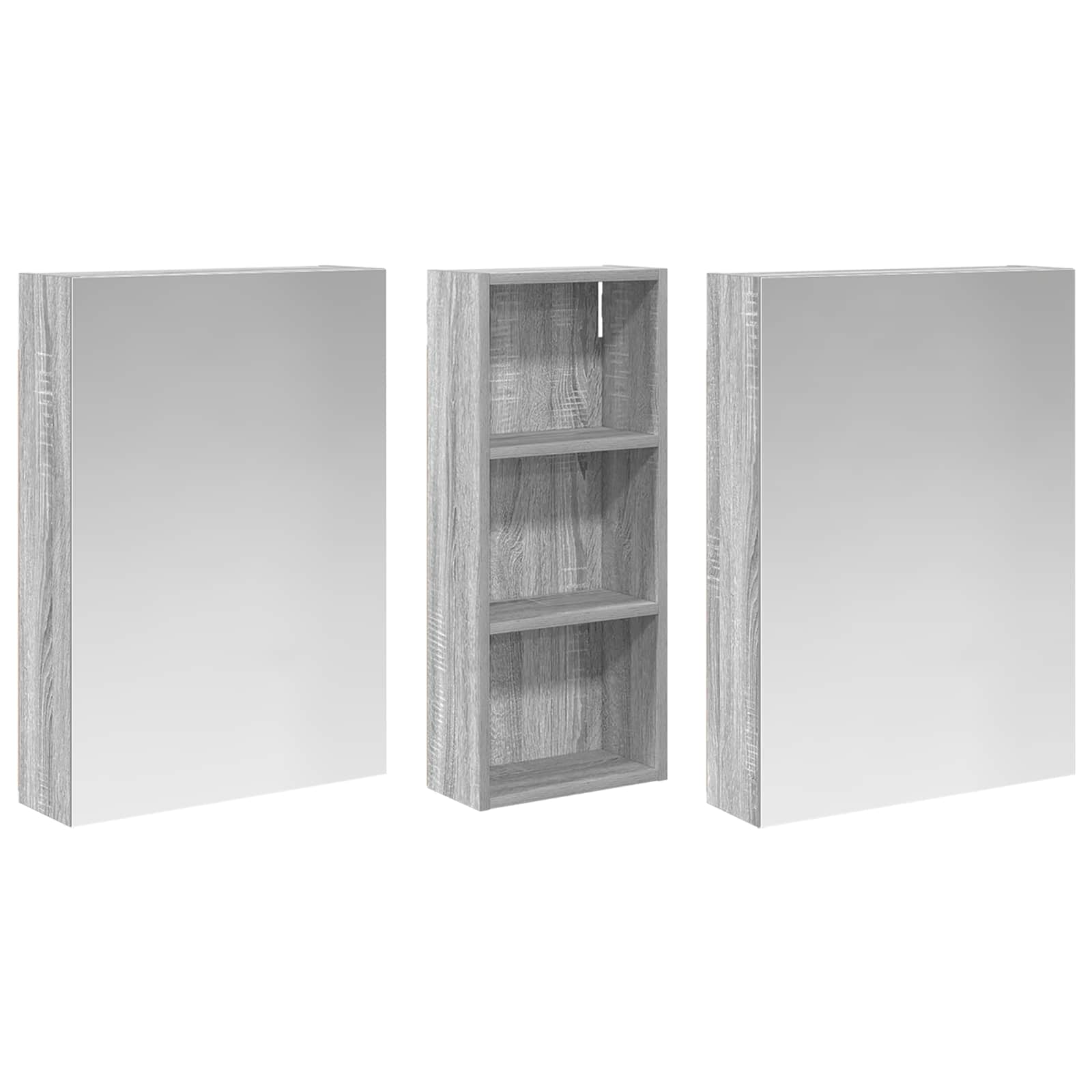 Set ormarića za kupaonicu s policom 3 pcs 130 x 14,5 x 70 cm