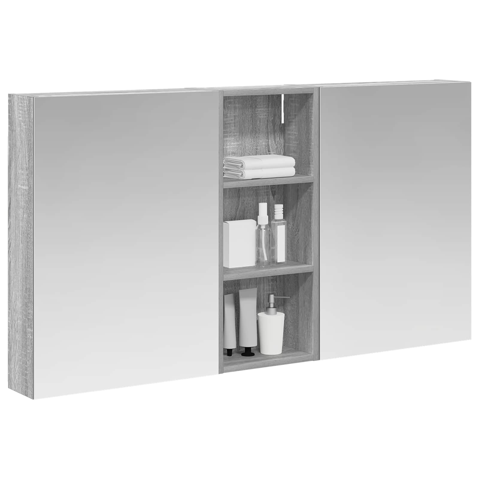Set ormarića za kupaonicu s policom 3 pcs 130 x 14,5 x 70 cm
