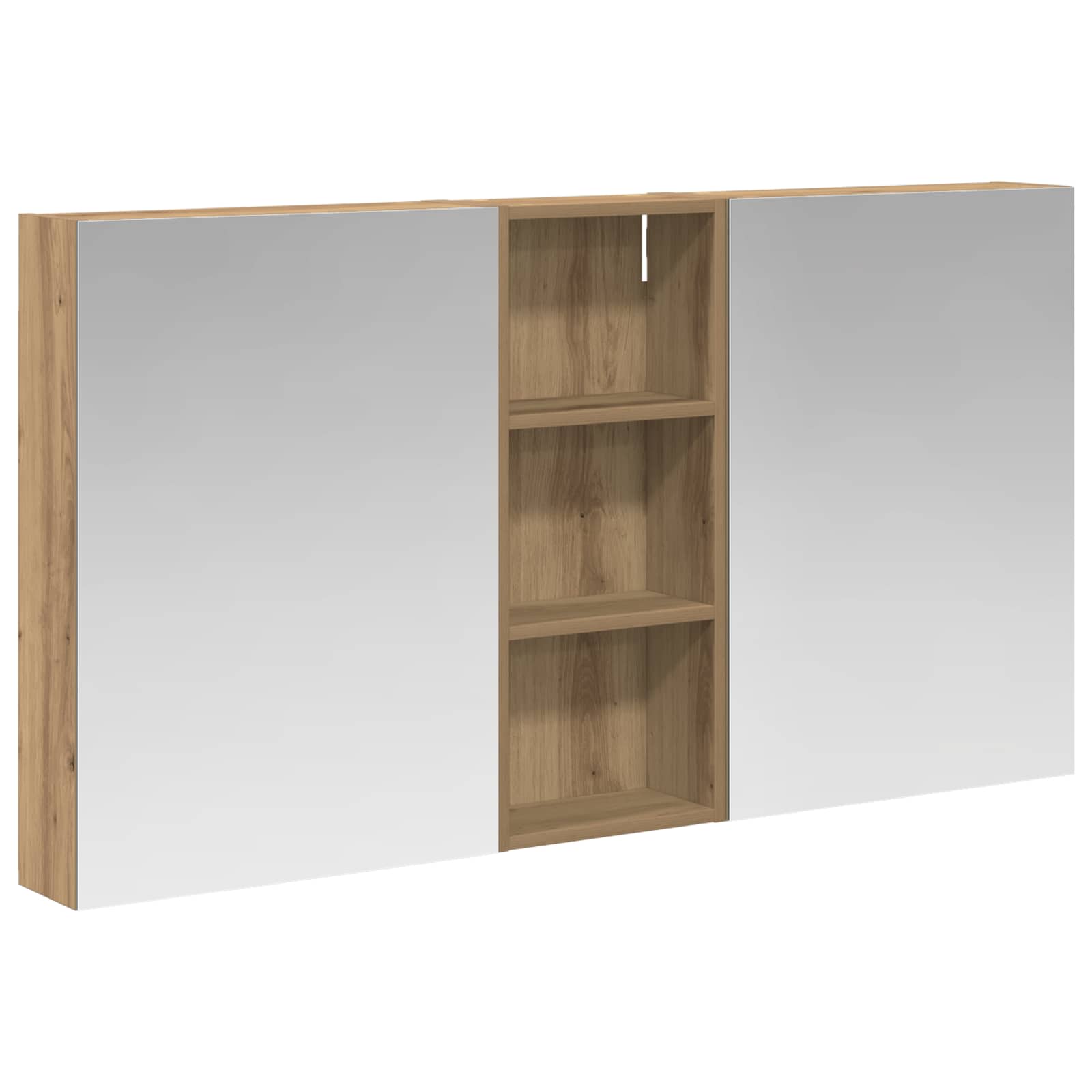 Set ormarića za kupaonicu s policom 3 pcs 130 x 14,5 x 70 cm