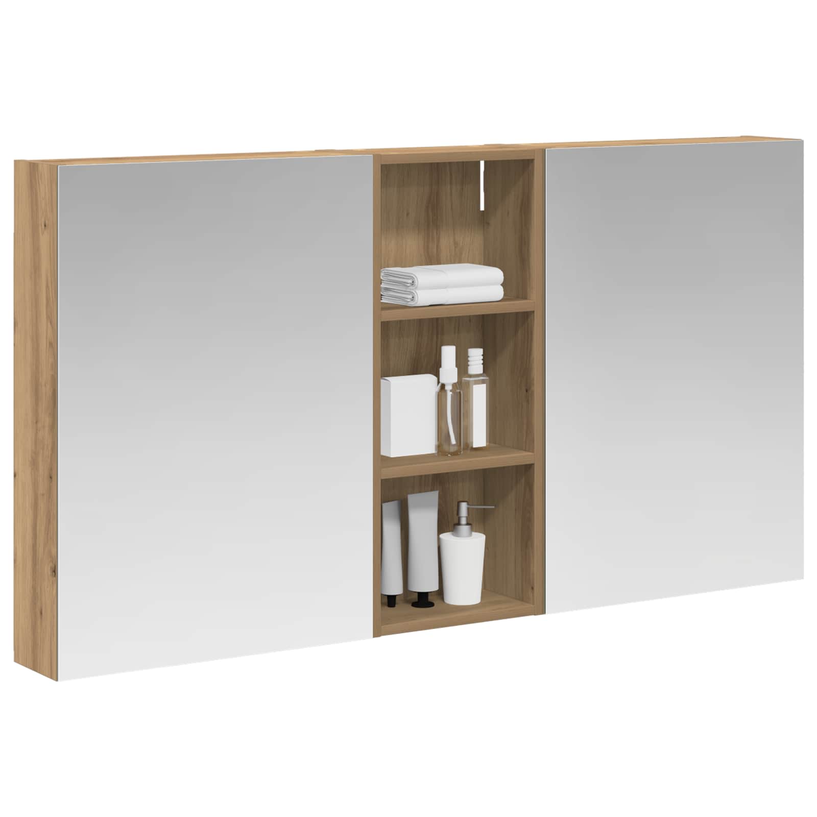 Set ormarića za kupaonicu s policom 3 pcs 130 x 14,5 x 70 cm
