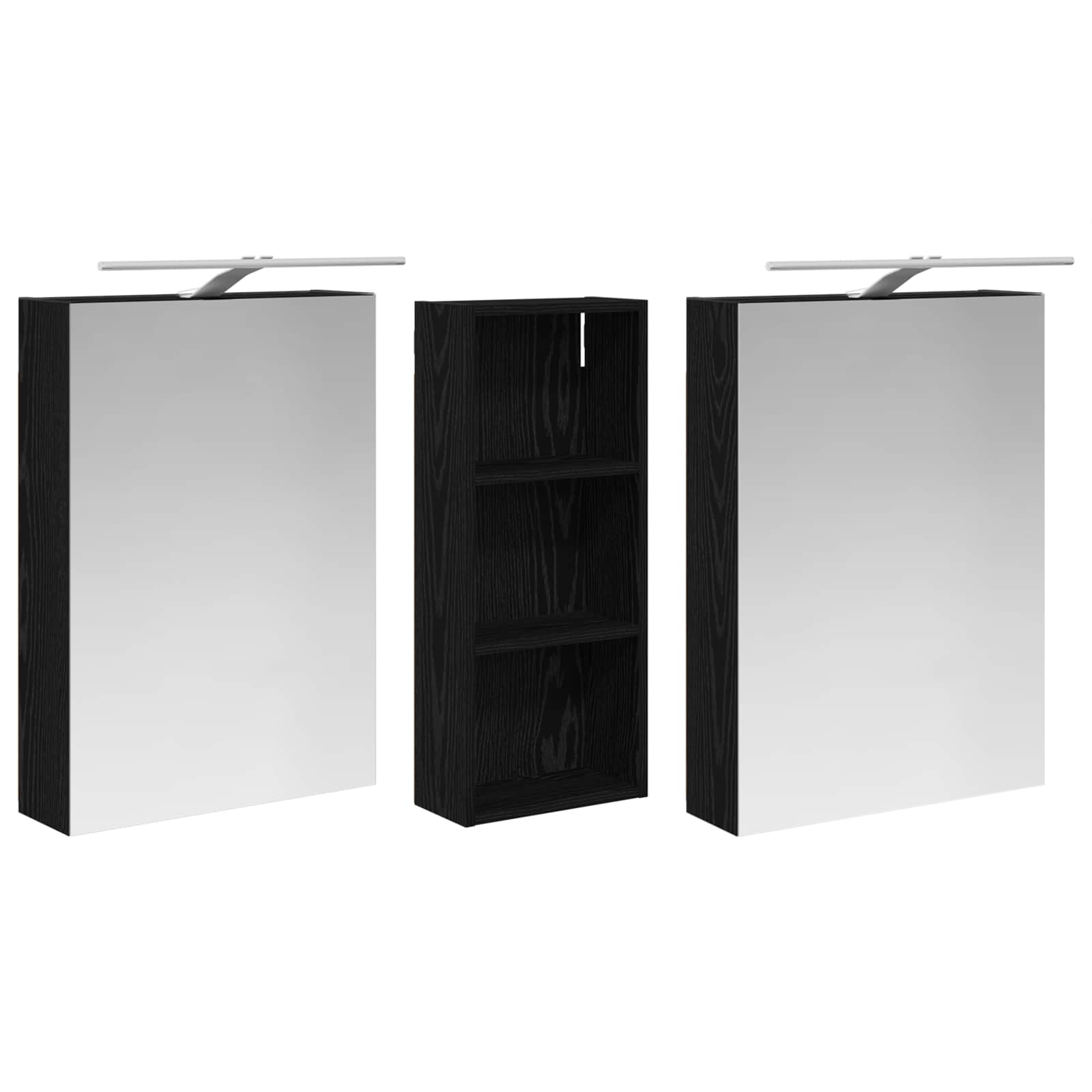 Set ormarića za kupaonicu s policom 3 pcs 130 x 14,5 x 70 cm