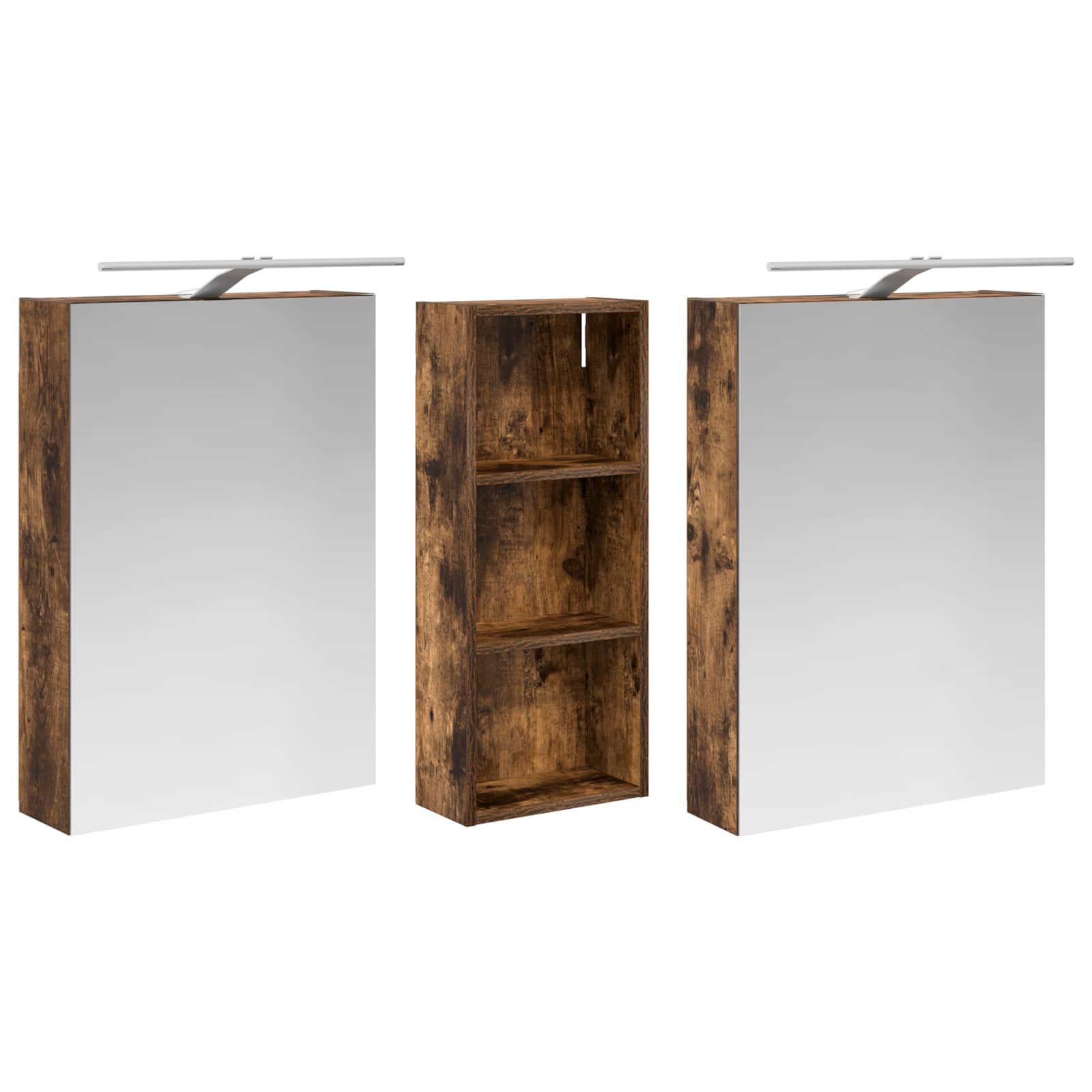 Set ormarića za kupaonicu s policom 3 pcs 130 x 14,5 x 70 cm