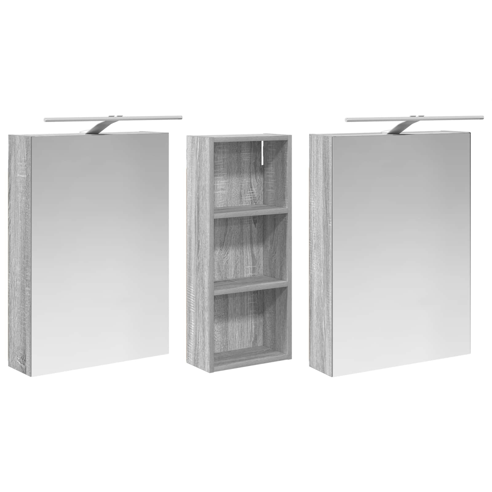 Set ormarića za kupaonicu s policom 3 pcs 130 x 14,5 x 70 cm