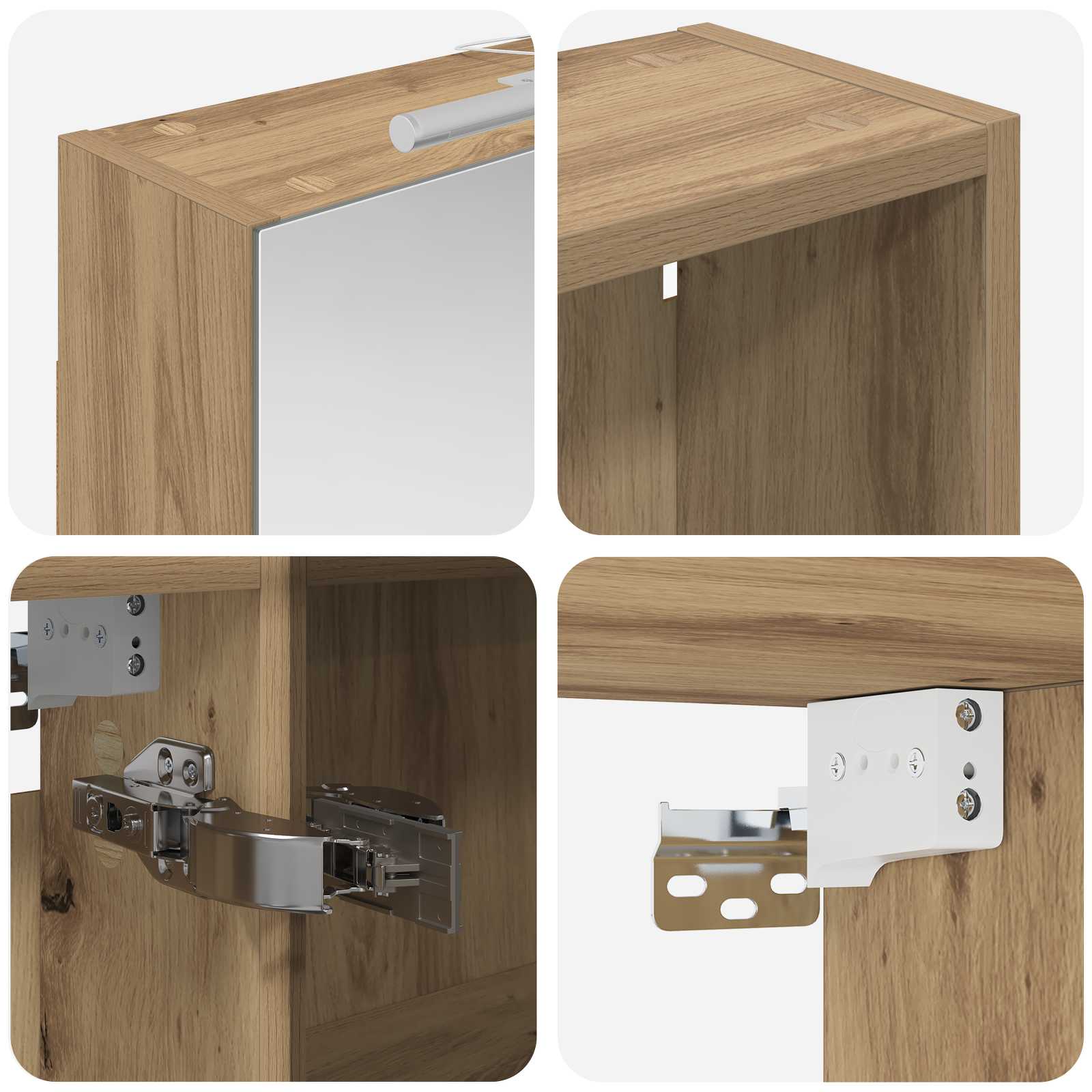 Set ormarića za kupaonicu s policom 3 pcs 130 x 14,5 x 70 cm