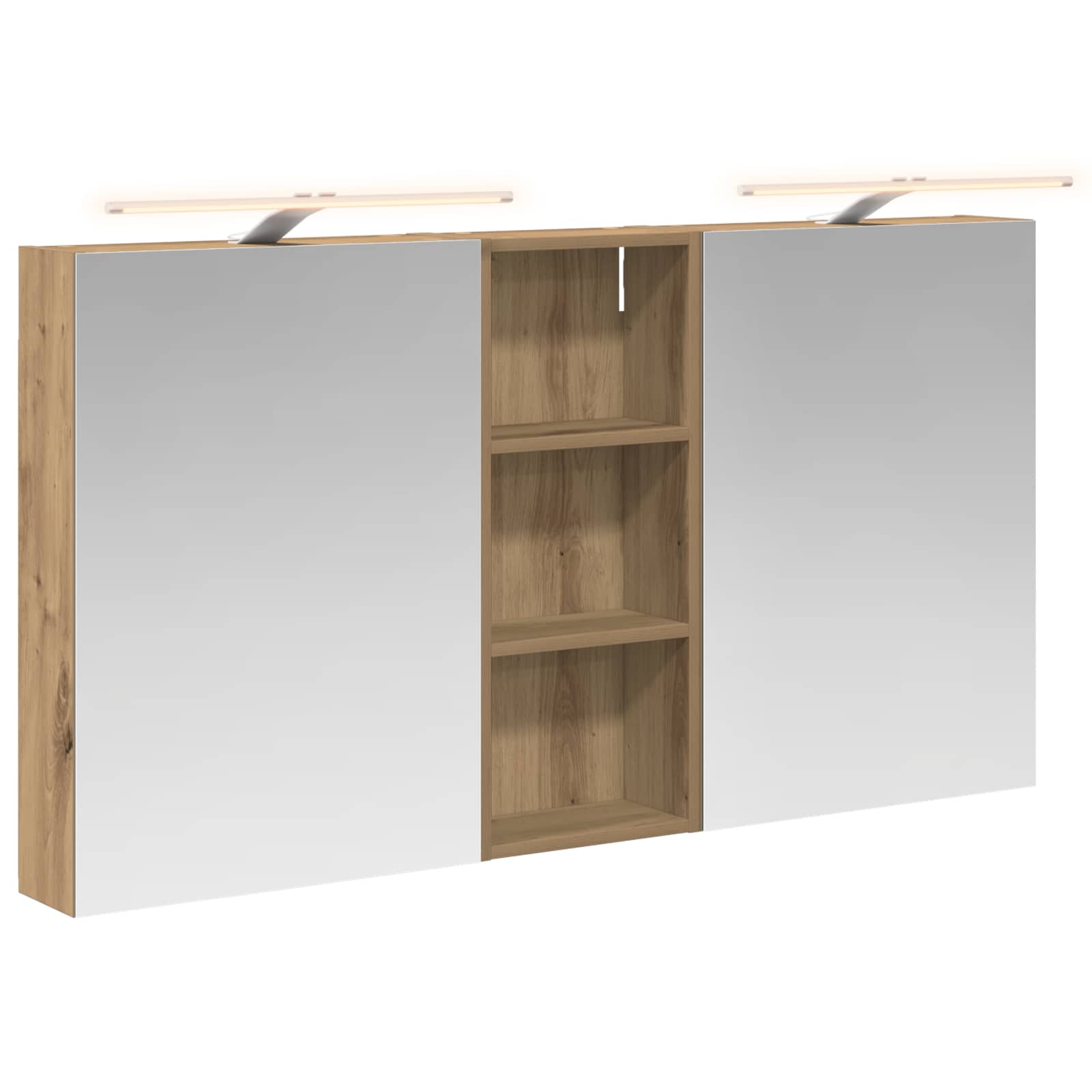 Set ormarića za kupaonicu s policom 3 pcs 130 x 14,5 x 70 cm
