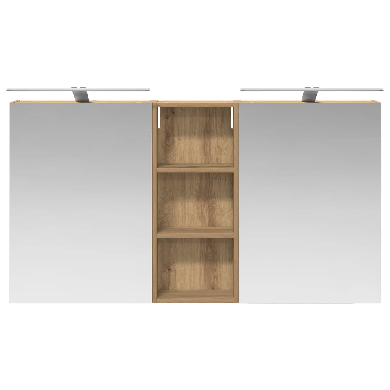 Set ormarića za kupaonicu s policom 3 pcs 130 x 14,5 x 70 cm